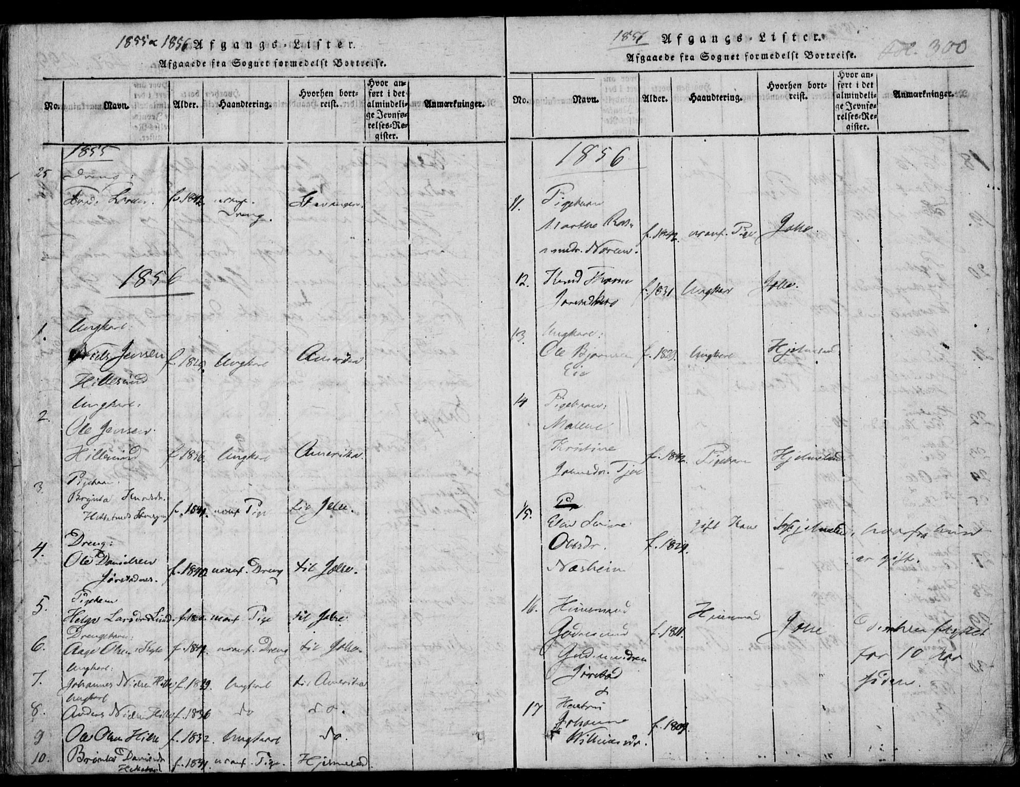 Nedstrand sokneprestkontor, AV/SAST-A-101841/01/IV: Parish register (official) no. A 7, 1816-1870, p. 300