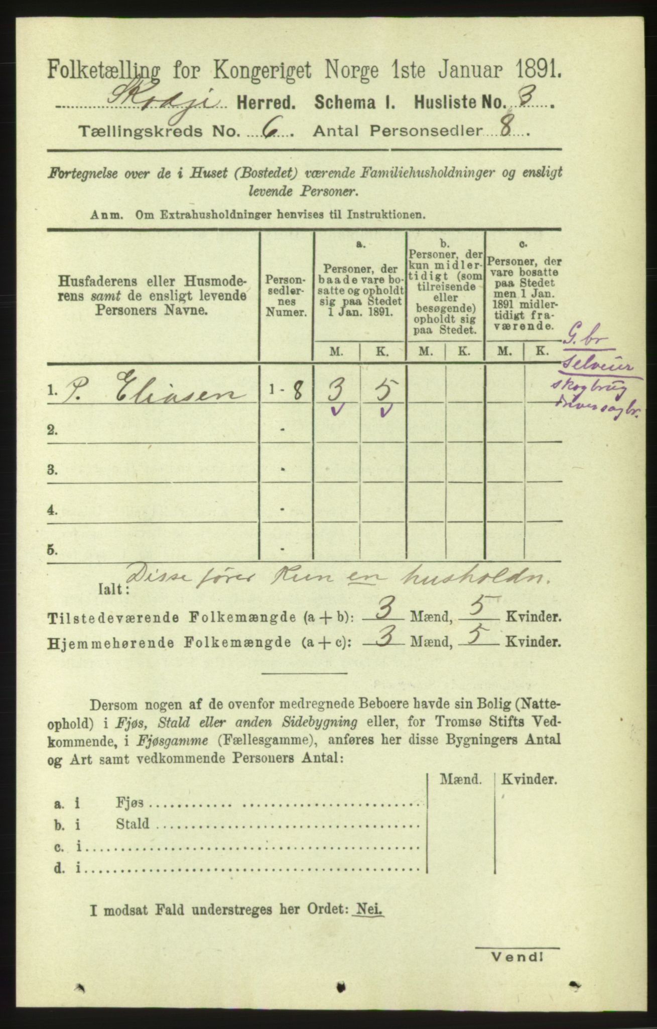 RA, 1891 census for 1529 Skodje, 1891, p. 1228