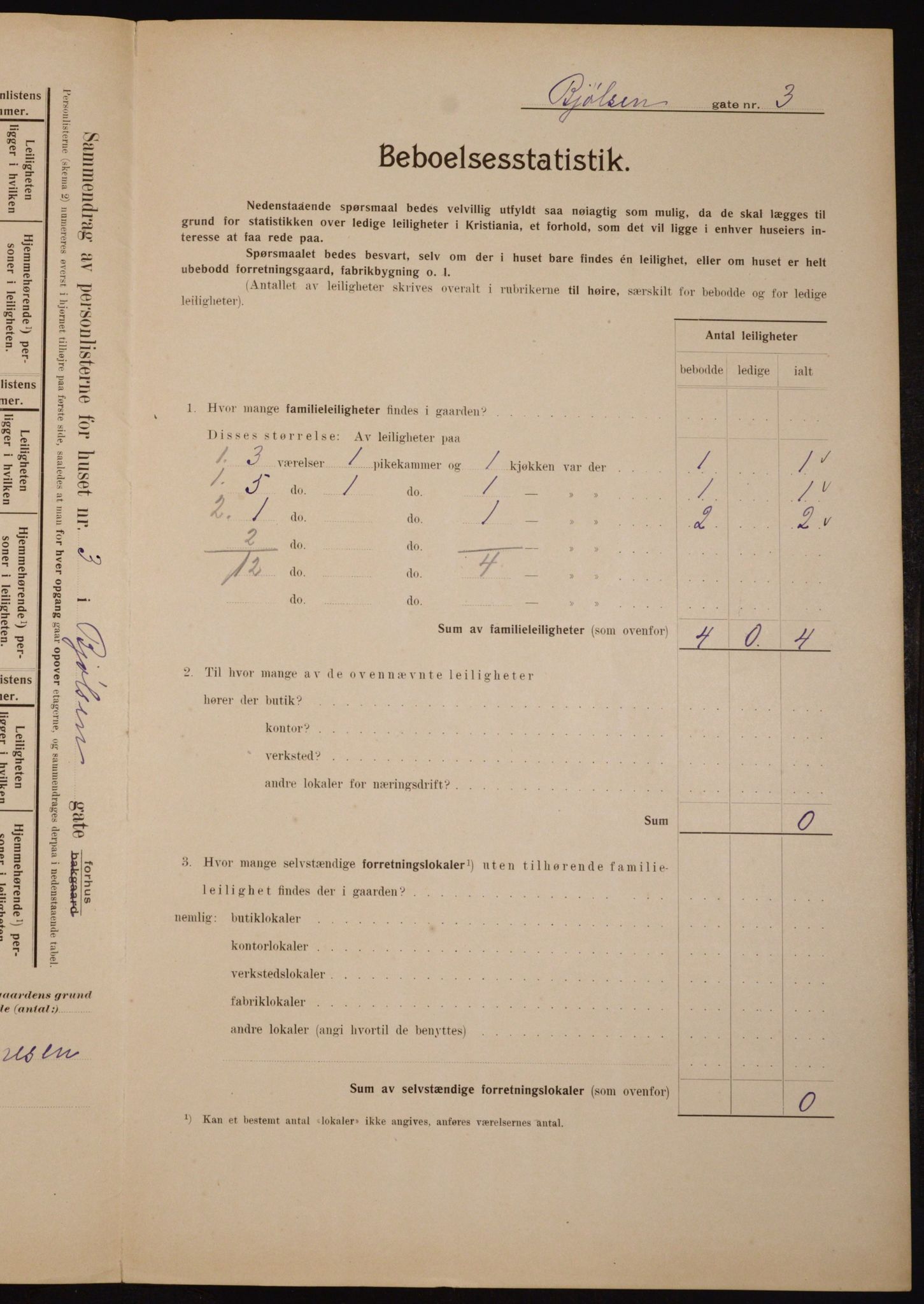 OBA, Municipal Census 1910 for Kristiania, 1910, p. 6238