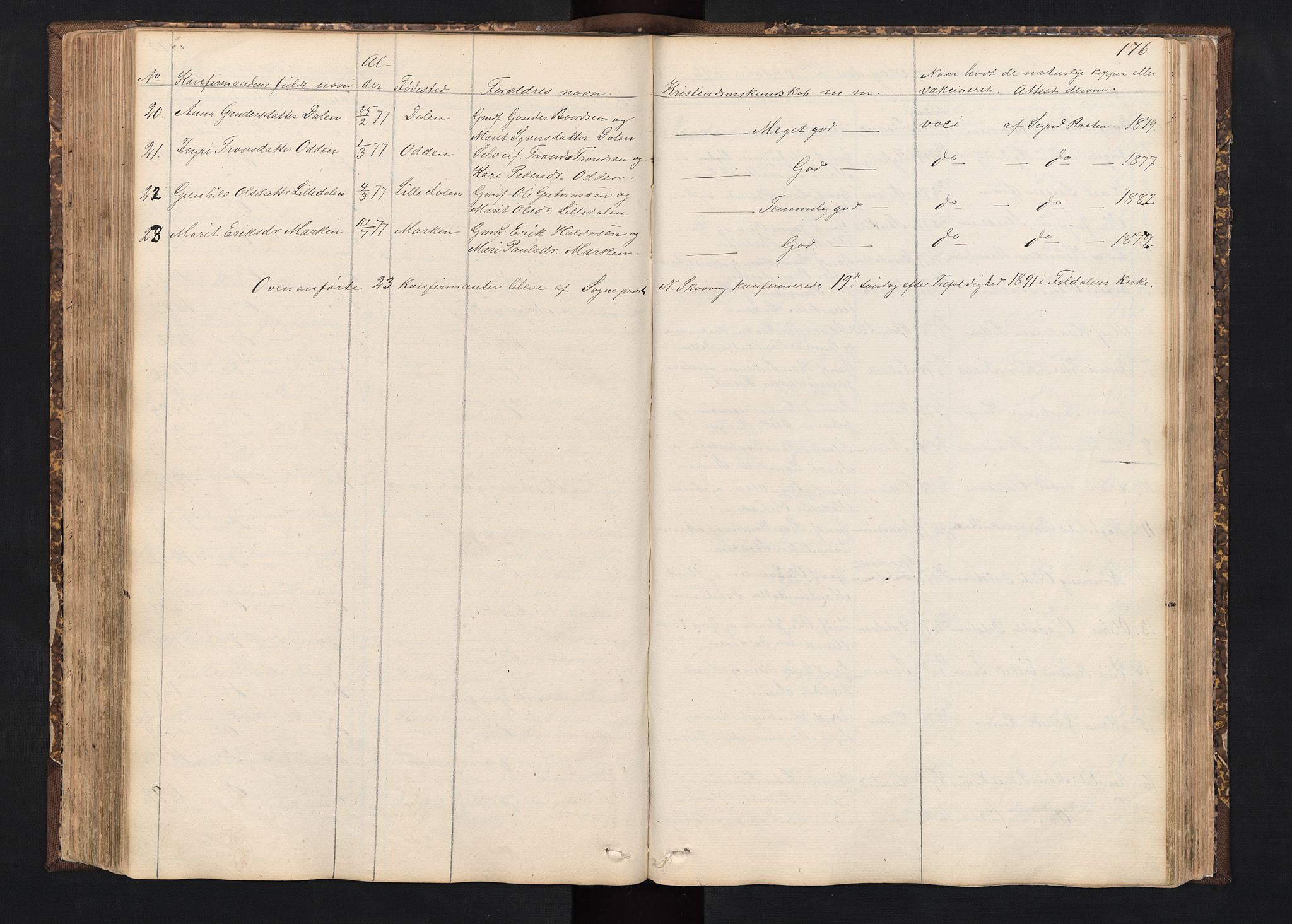 Alvdal prestekontor, SAH/PREST-060/H/Ha/Hab/L0001: Parish register (copy) no. 1, 1857-1893, p. 176