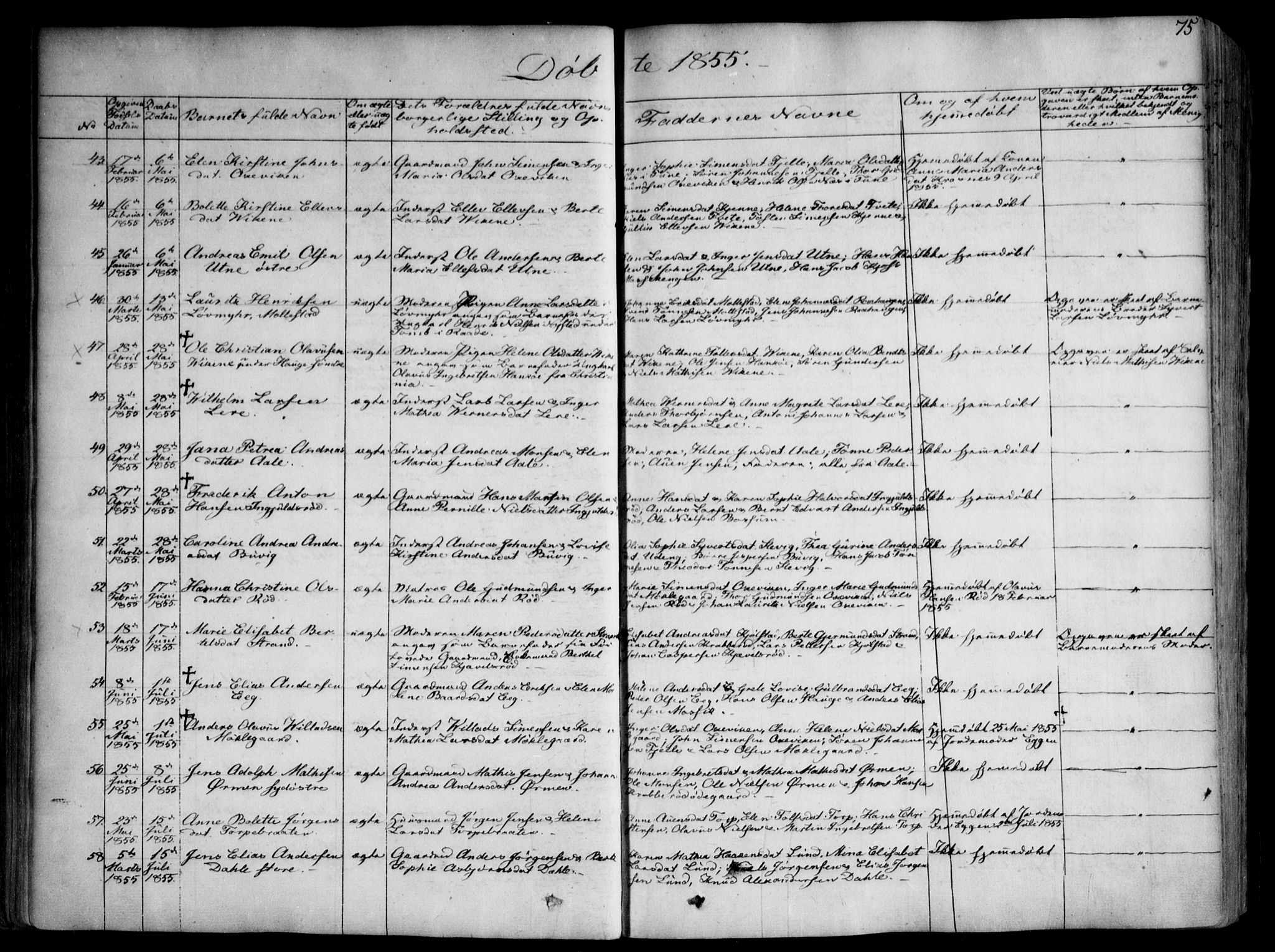 Onsøy prestekontor Kirkebøker, AV/SAO-A-10914/F/Fa/L0003: Parish register (official) no. I 3, 1841-1860, p. 75