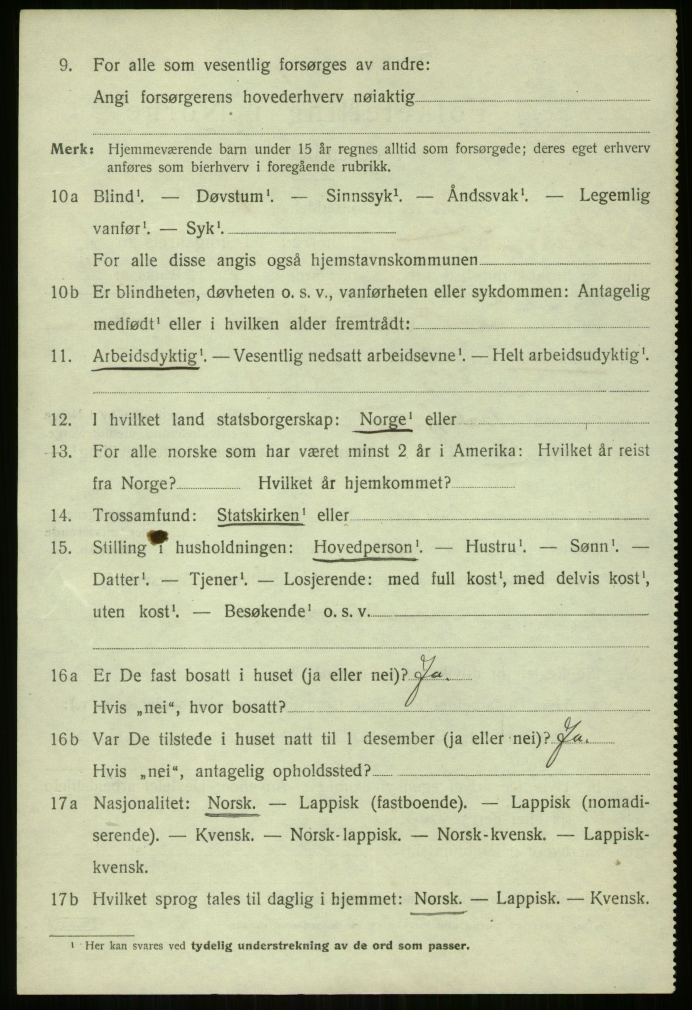 SATØ, 1920 census for Balsfjord, 1920, p. 1199