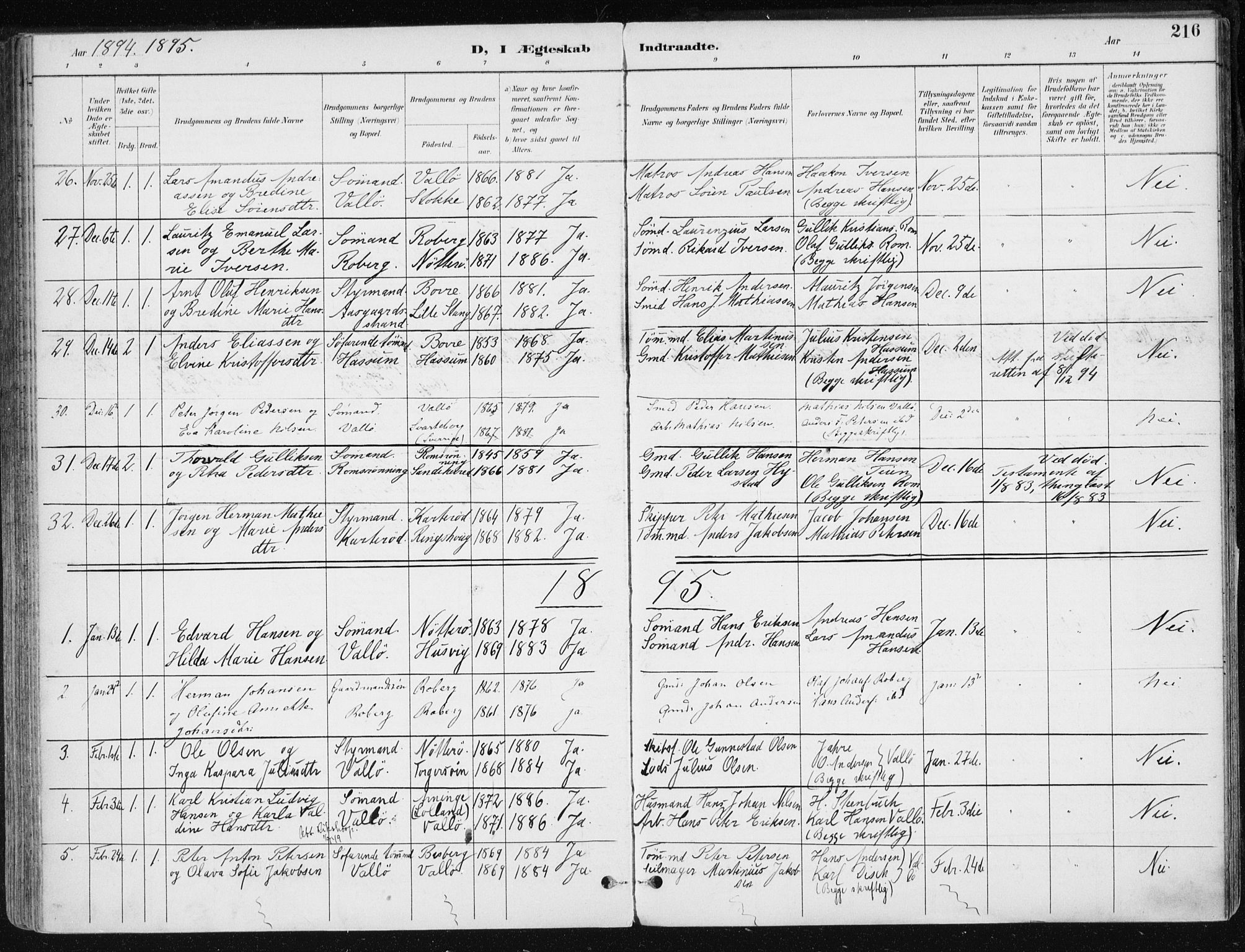 Sem kirkebøker, AV/SAKO-A-5/F/Fb/L0005: Parish register (official) no. II 5, 1892-1904, p. 216