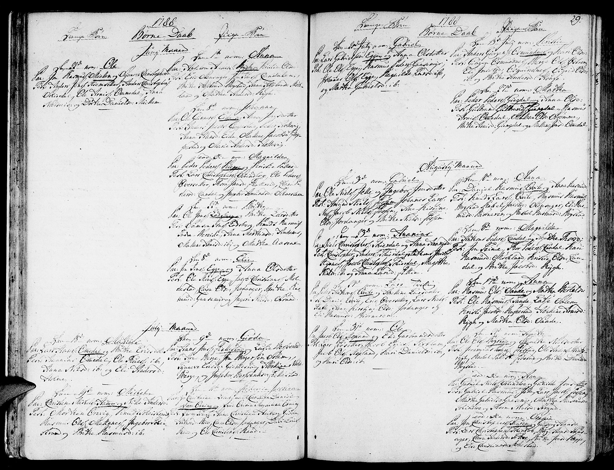 Gloppen sokneprestembete, AV/SAB-A-80101/H/Haa/Haaa/L0005: Parish register (official) no. A 5, 1785-1815, p. 29