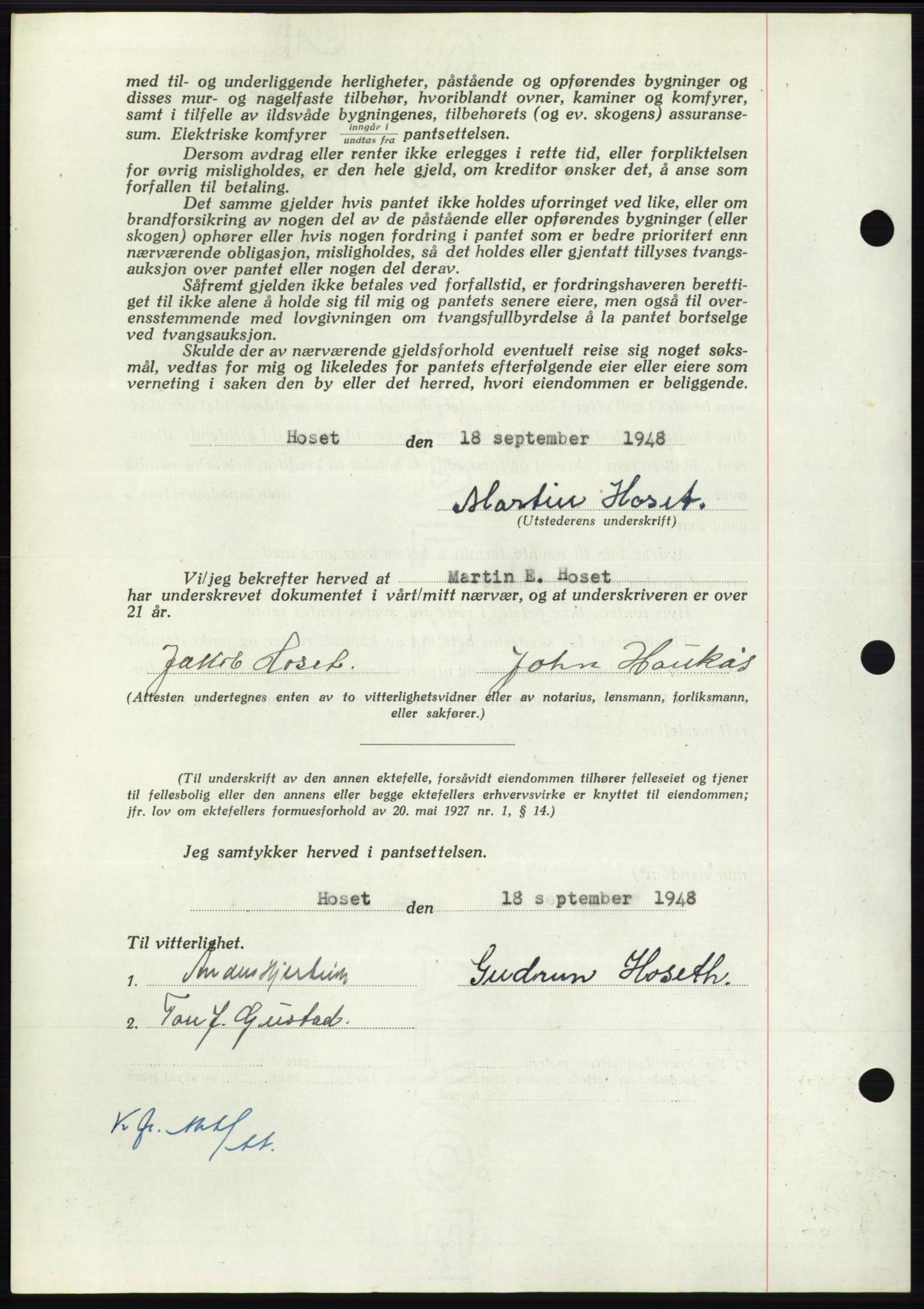 Nordmøre sorenskriveri, AV/SAT-A-4132/1/2/2Ca: Mortgage book no. B99, 1948-1948, Diary no: : 2715/1948