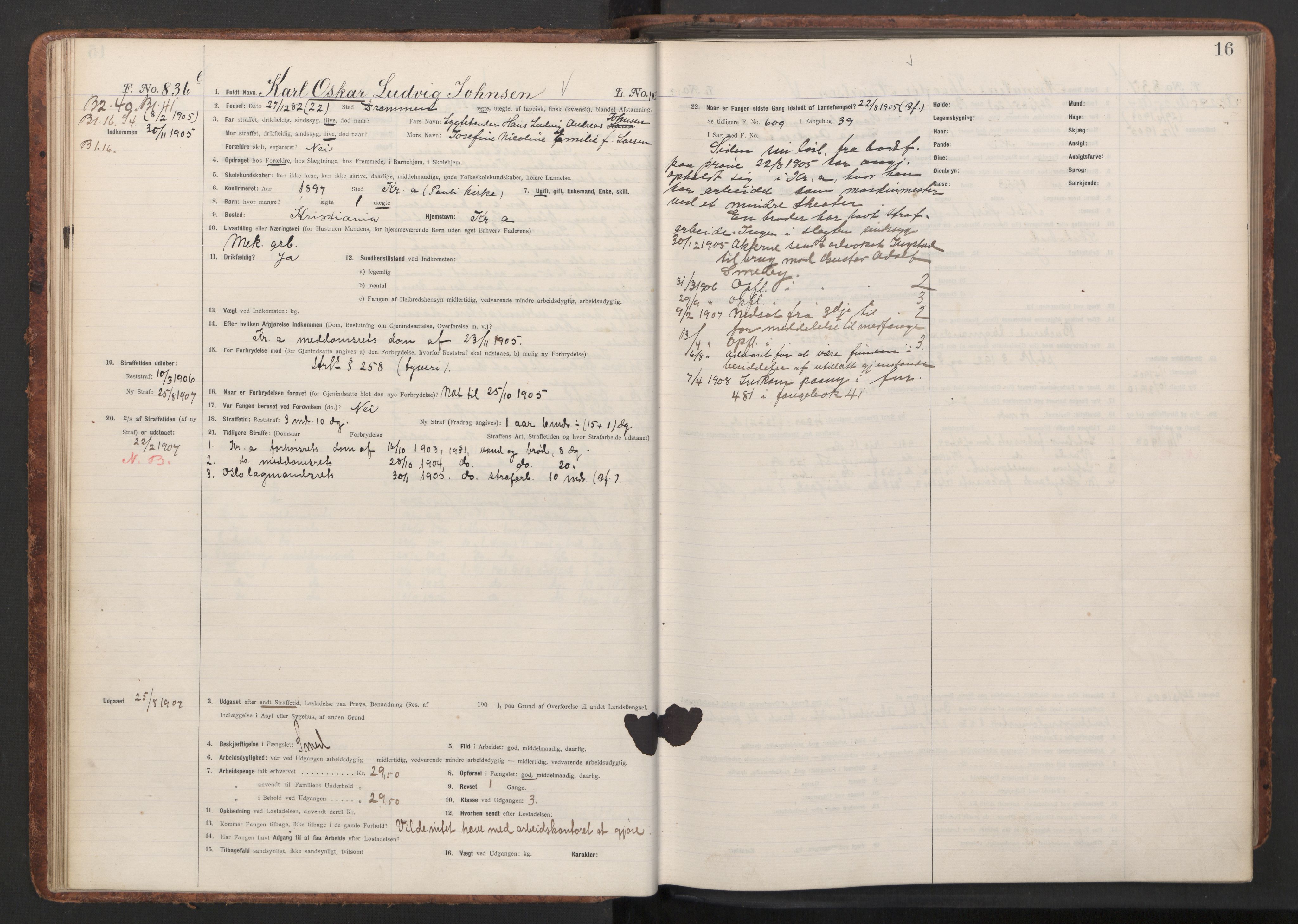 Botsfengslet, AV/RA-S-1539/D/Db/Dbb/L0040: 821l - 171m, 1905-1907, p. 16