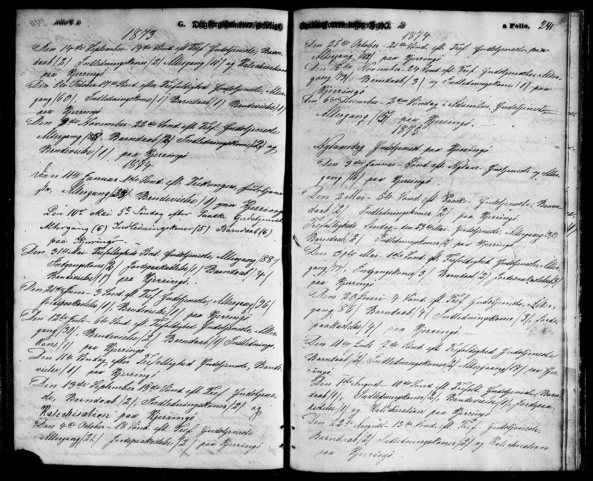 Ministerialprotokoller, klokkerbøker og fødselsregistre - Nordland, SAT/A-1459/803/L0075: Parish register (copy) no. 803C02, 1867-1881, p. 241