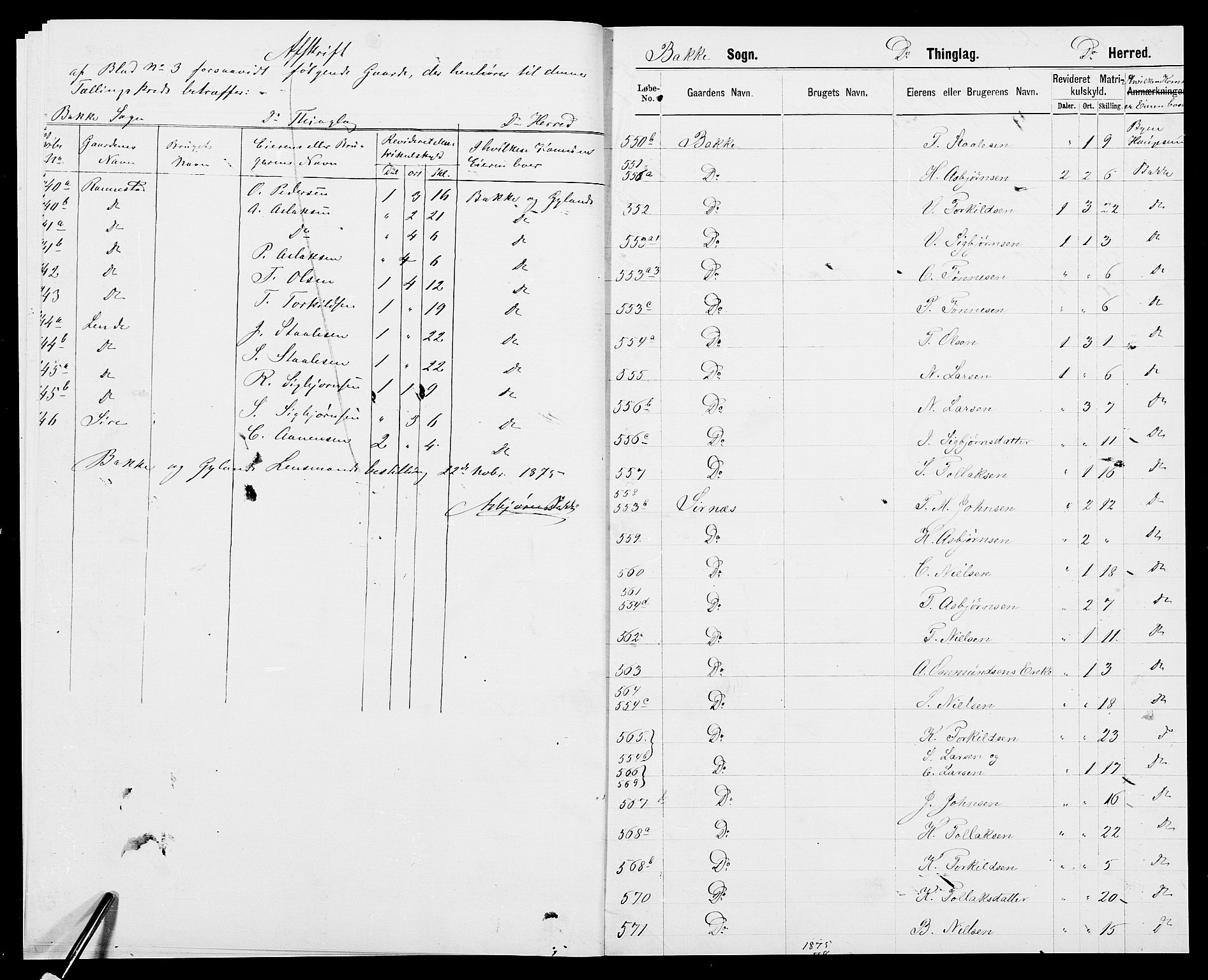 SAK, 1875 census for 1045P Bakke, 1875, p. 8