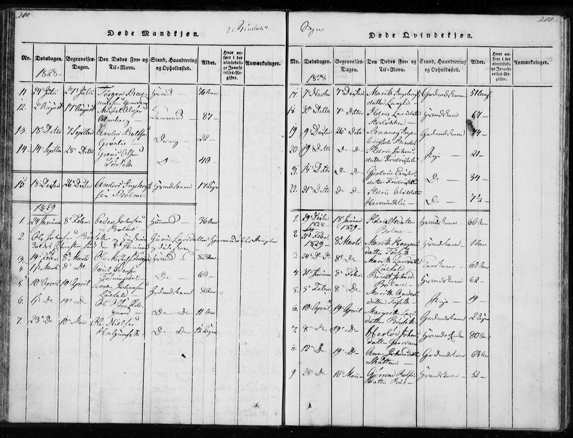 Ministerialprotokoller, klokkerbøker og fødselsregistre - Møre og Romsdal, AV/SAT-A-1454/595/L1041: Parish register (official) no. 595A03, 1819-1829, p. 200-201