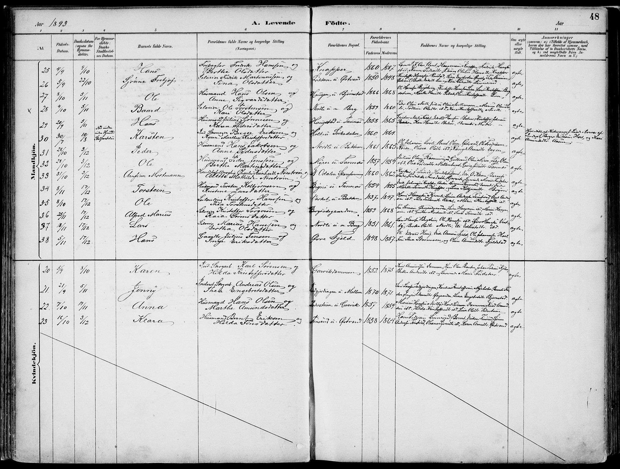 Nord-Odal prestekontor, AV/SAH-PREST-032/H/Ha/Haa/L0008: Parish register (official) no. 8, 1886-1901, p. 48