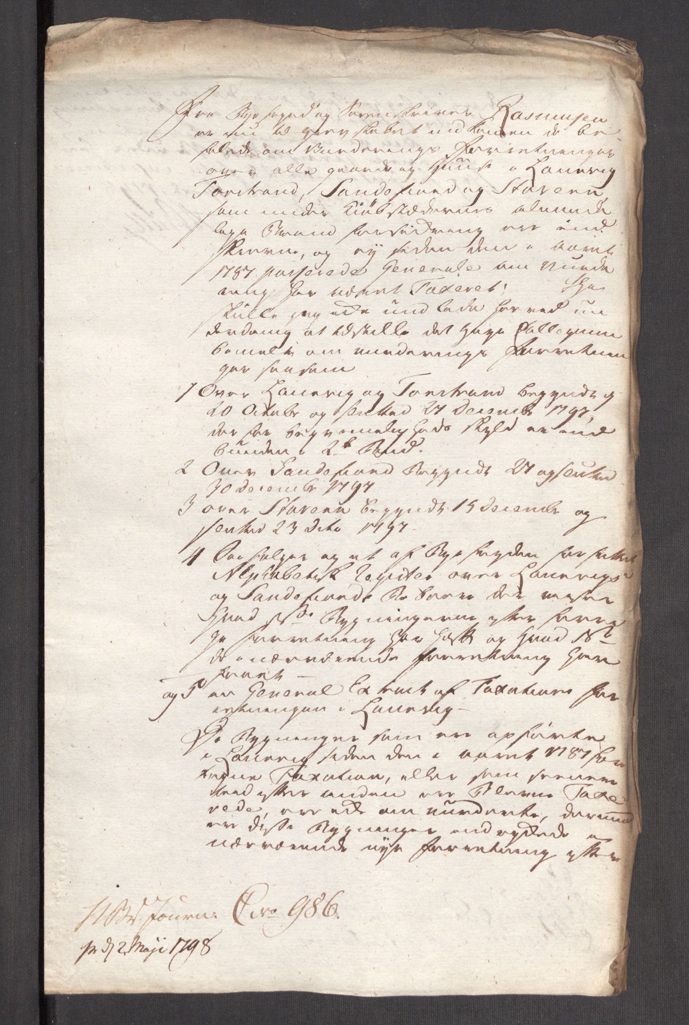 Kommersekollegiet, Brannforsikringskontoret 1767-1814, AV/RA-EA-5458/F/Fb/L0069/0002: Larvik grevskap / Branntakstprotokoll Stavern, 1797