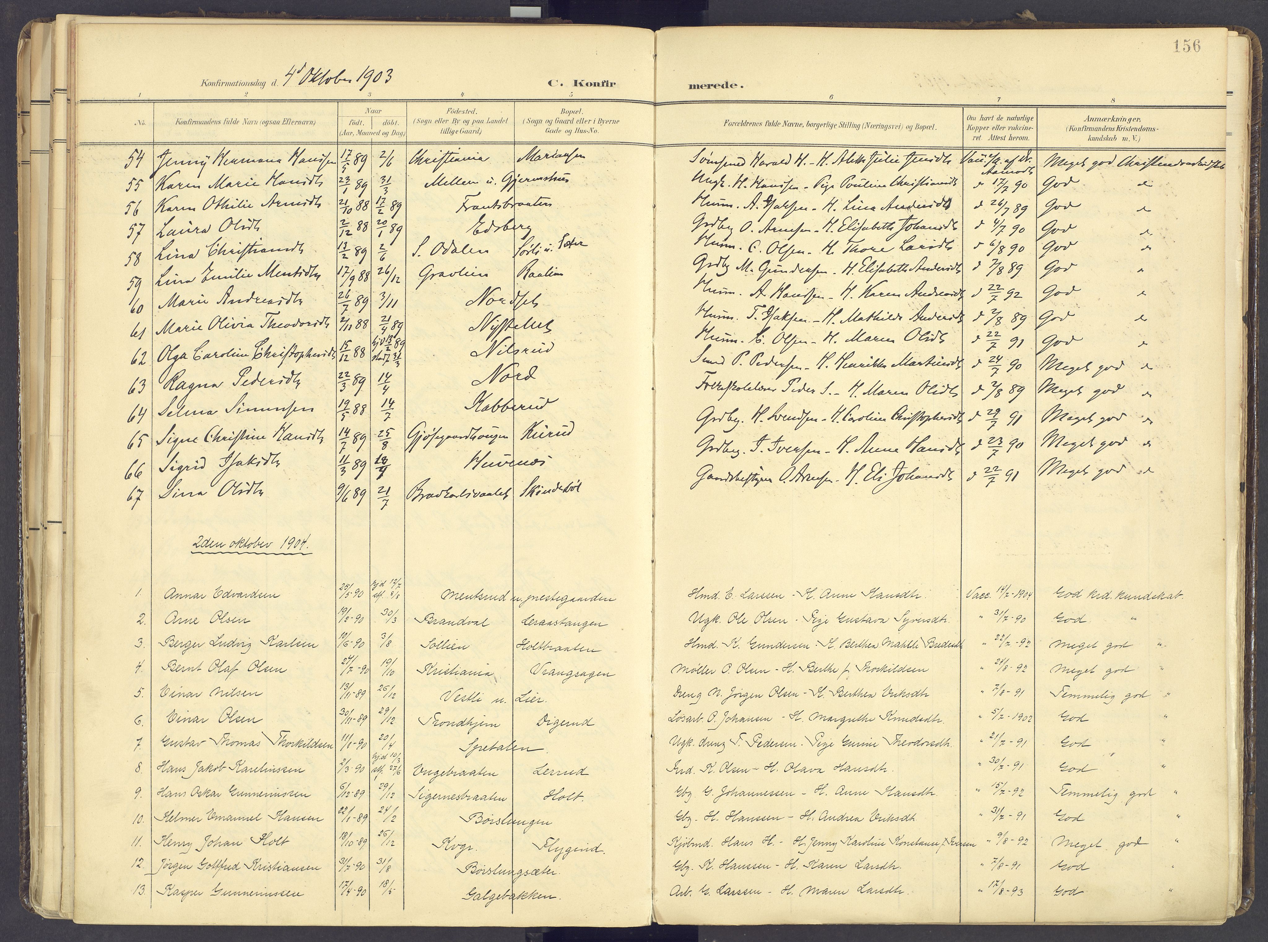 Vinger prestekontor, AV/SAH-PREST-024/H/Ha/Haa/L0017: Parish register (official) no. 17, 1901-1927, p. 156