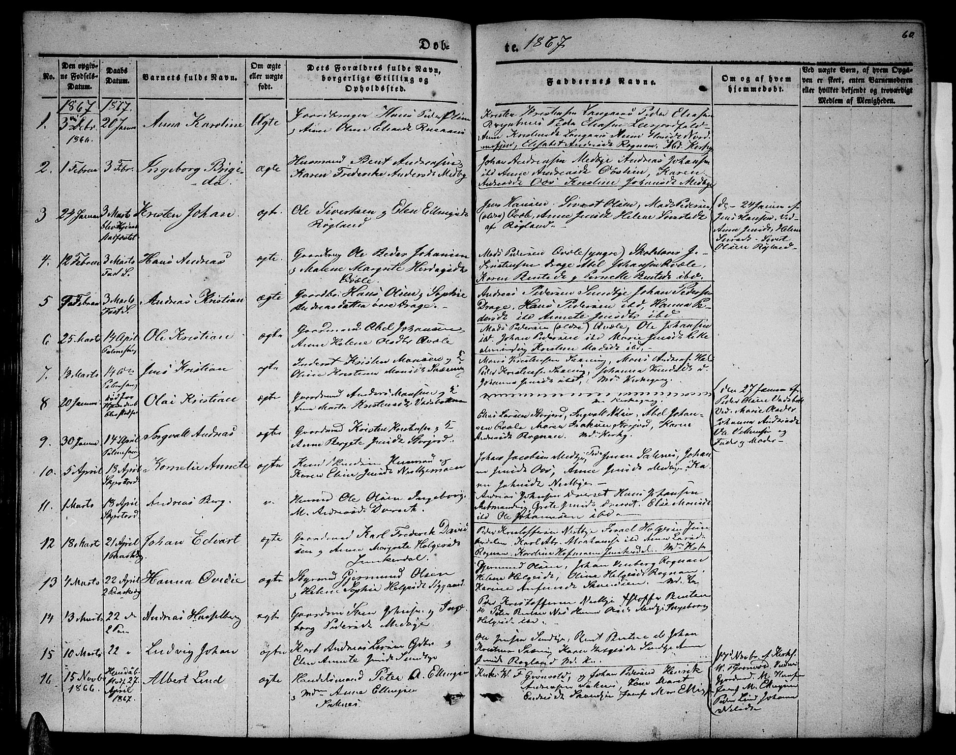 Ministerialprotokoller, klokkerbøker og fødselsregistre - Nordland, SAT/A-1459/847/L0678: Parish register (copy) no. 847C06, 1854-1870, p. 60