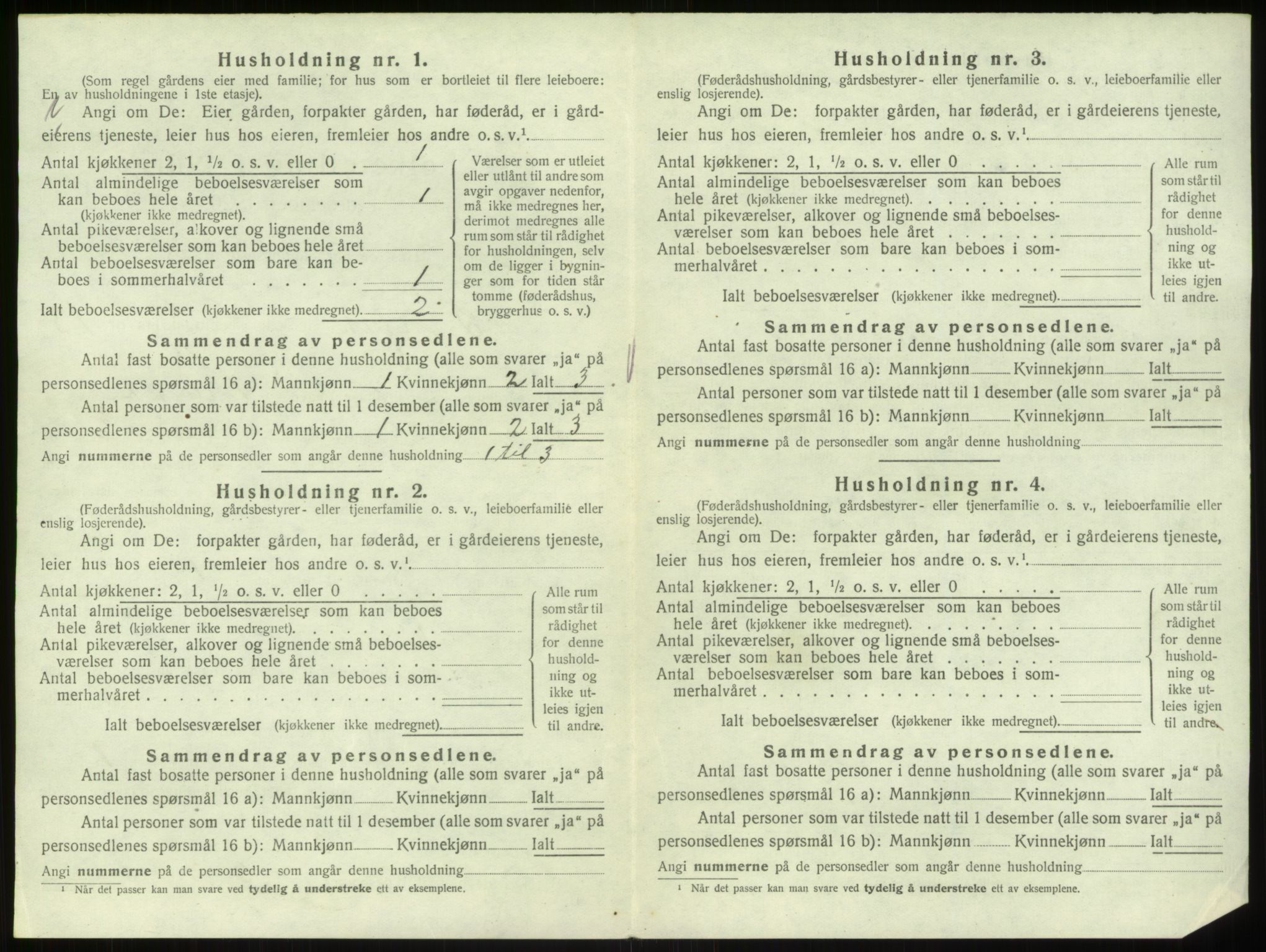 SAB, 1920 census for Bruvik, 1920, p. 938