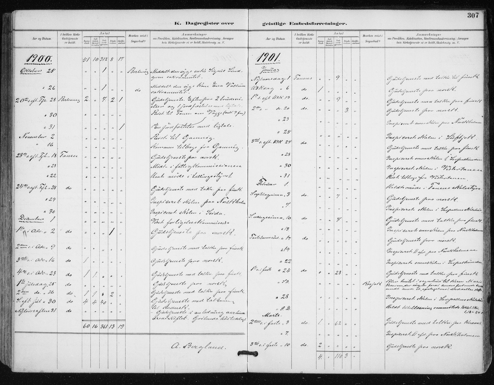 Tana sokneprestkontor, AV/SATØ-S-1334/H/Ha/L0005kirke: Parish register (official) no. 5, 1891-1903, p. 307