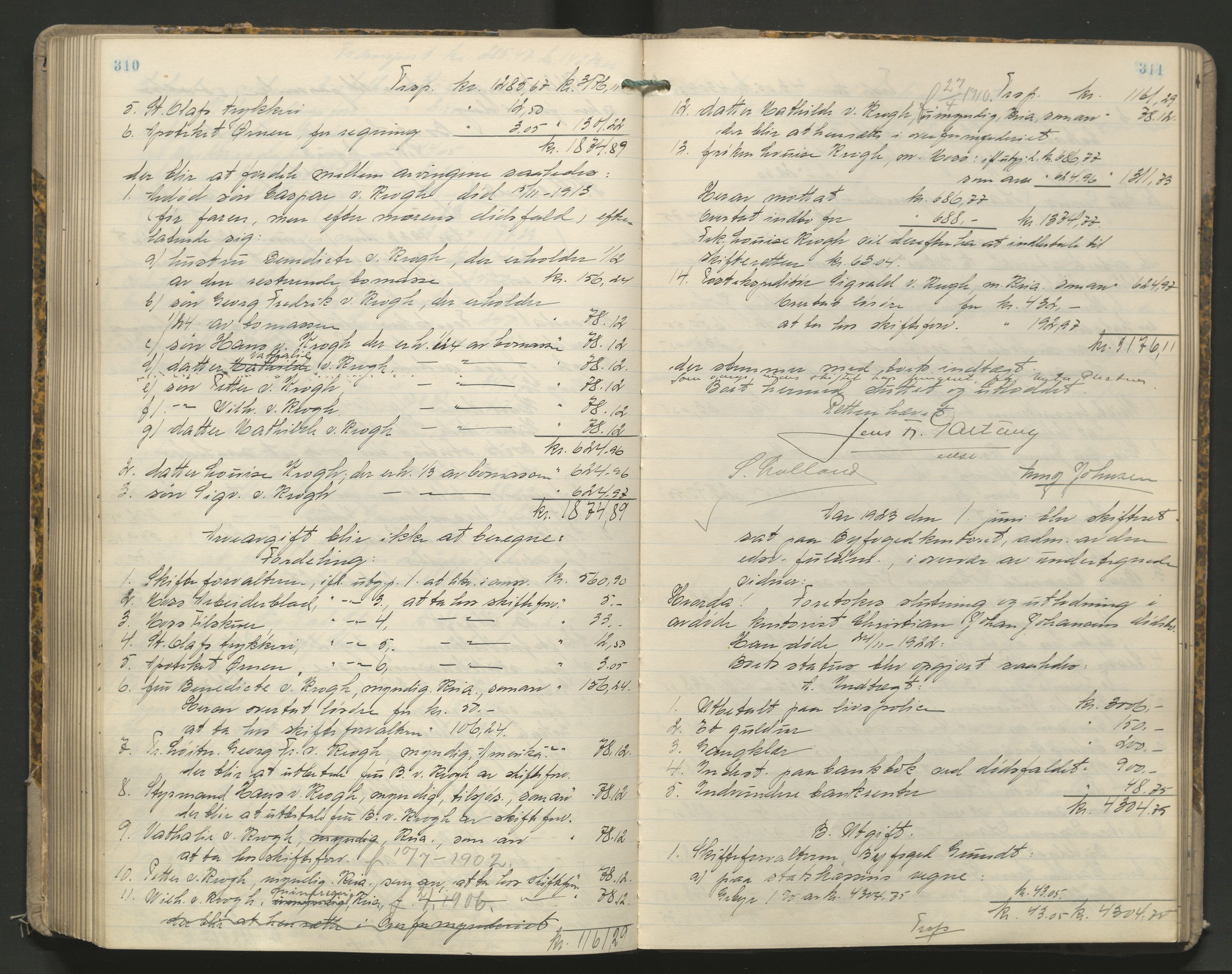 Moss byfogd, AV/SAO-A-10863/H/He/L0006: Skifteutlodningsprotokoll, 1911-1927, p. 310-311