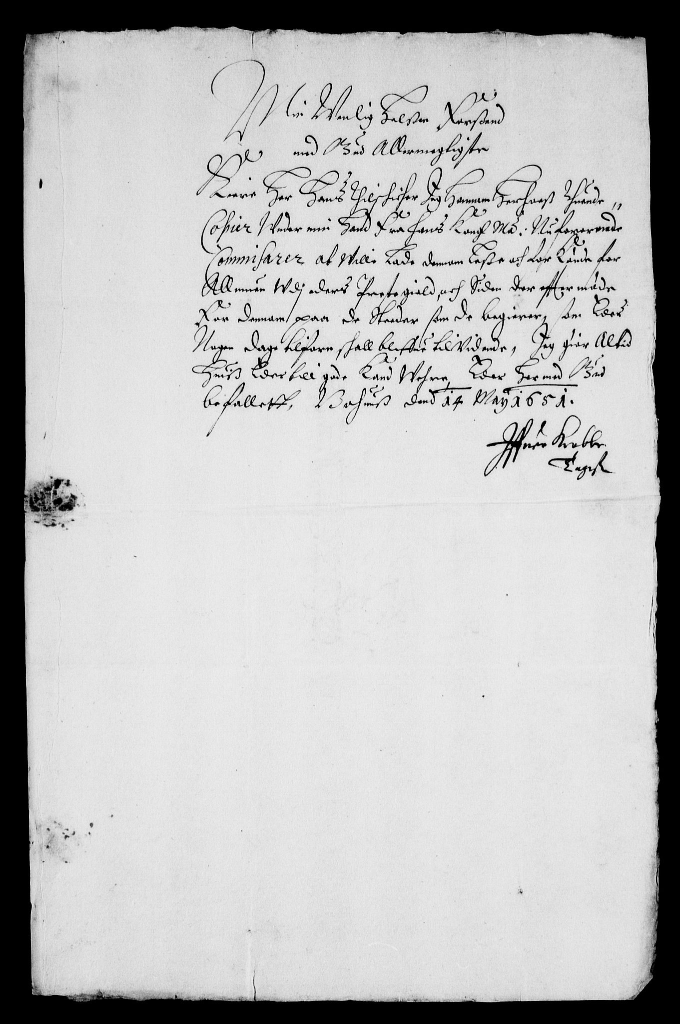 Danske Kanselli, Skapsaker, AV/RA-EA-4061/F/L0009: Skap 8, pakke 150B, litra A-AA, 1644-1651, p. 40