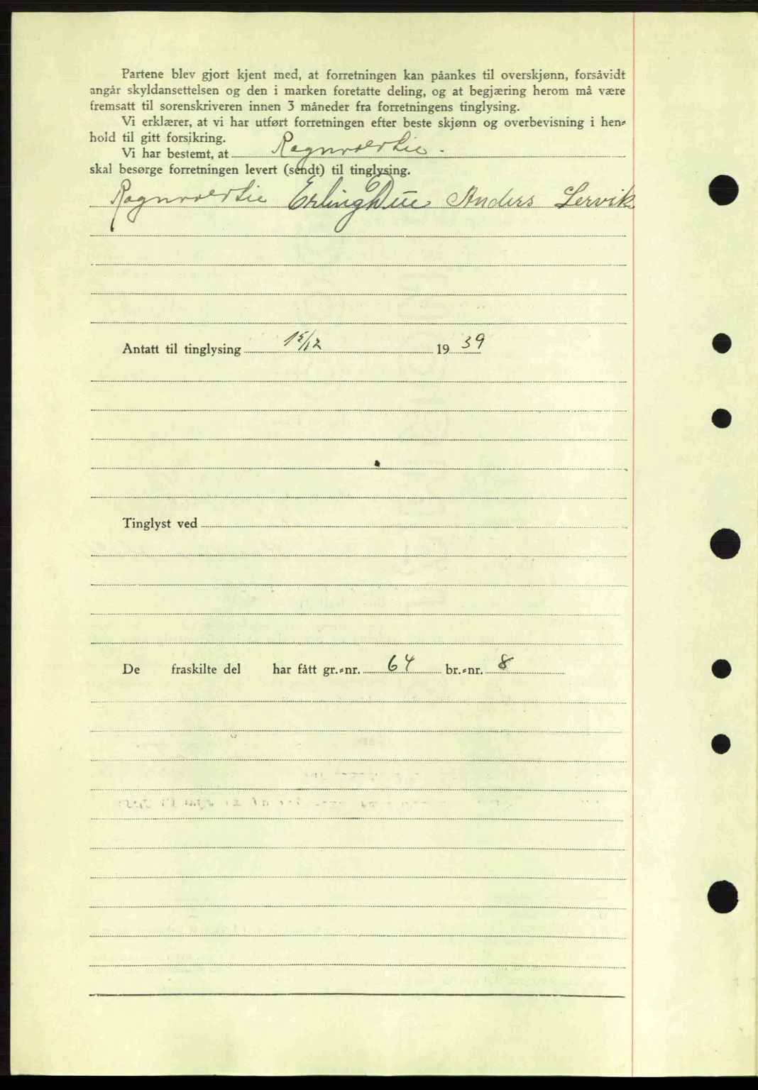 Idd og Marker sorenskriveri, AV/SAO-A-10283/G/Gb/Gbb/L0003: Mortgage book no. A3, 1938-1939, Diary no: : 1603/1939