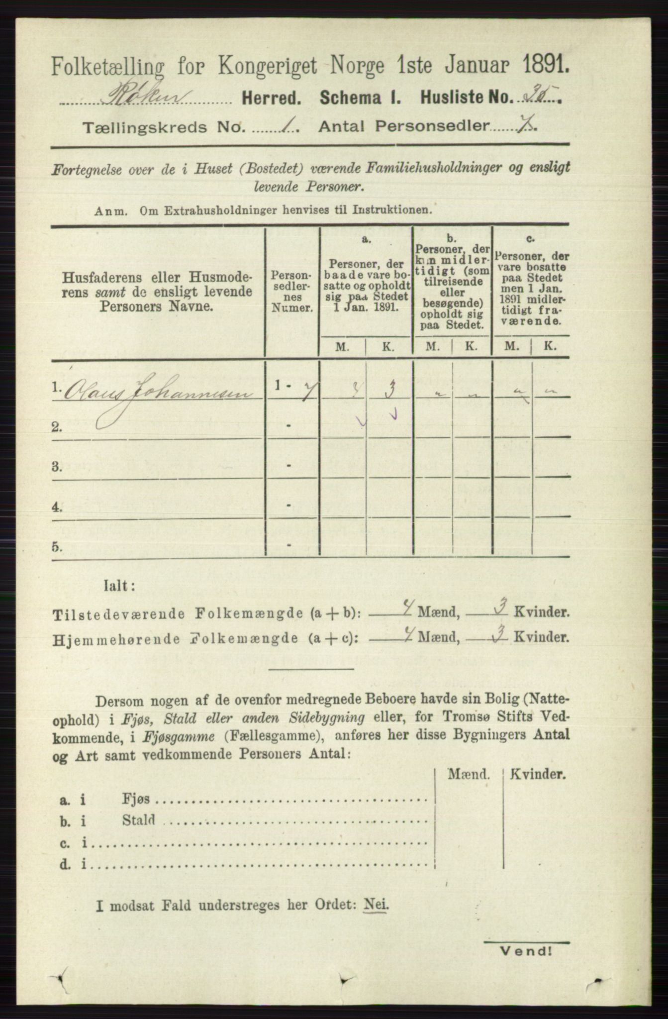 RA, 1891 census for 0627 Røyken, 1891, p. 58