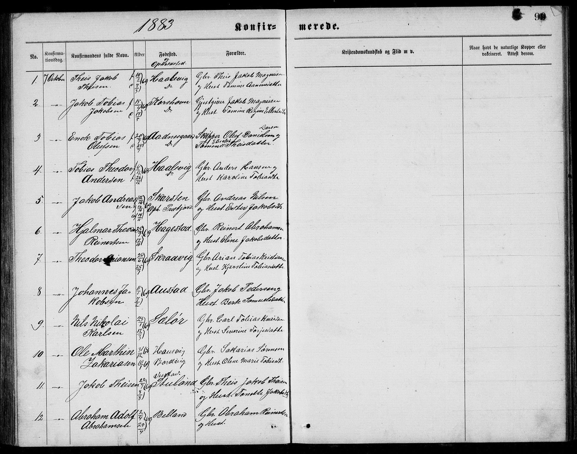 Lyngdal sokneprestkontor, AV/SAK-1111-0029/F/Fb/Fba/L0002: Parish register (copy) no. B 2, 1876-1886, p. 99