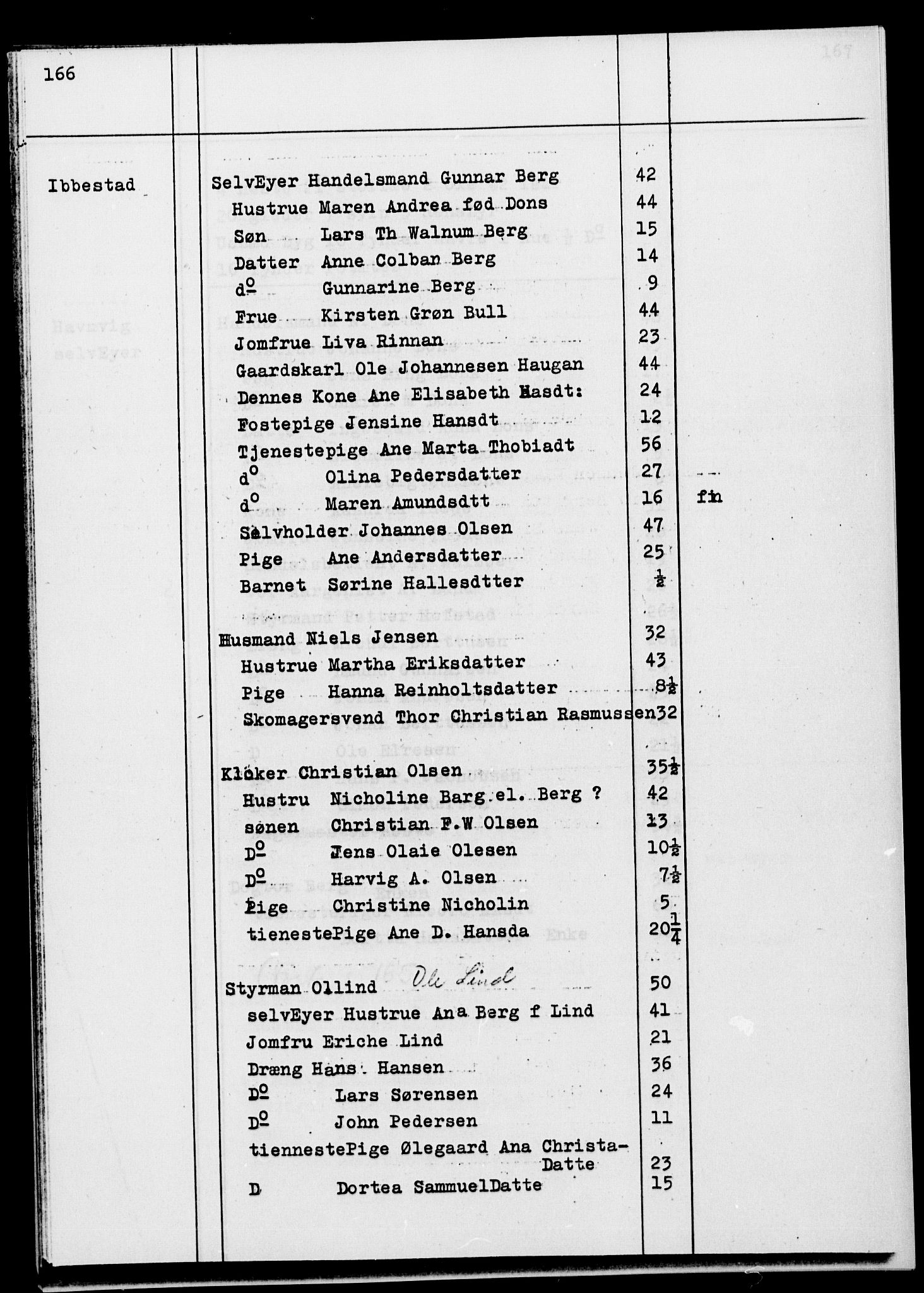 SATØ, Census 1845 for Ibestad, 1845, p. 166