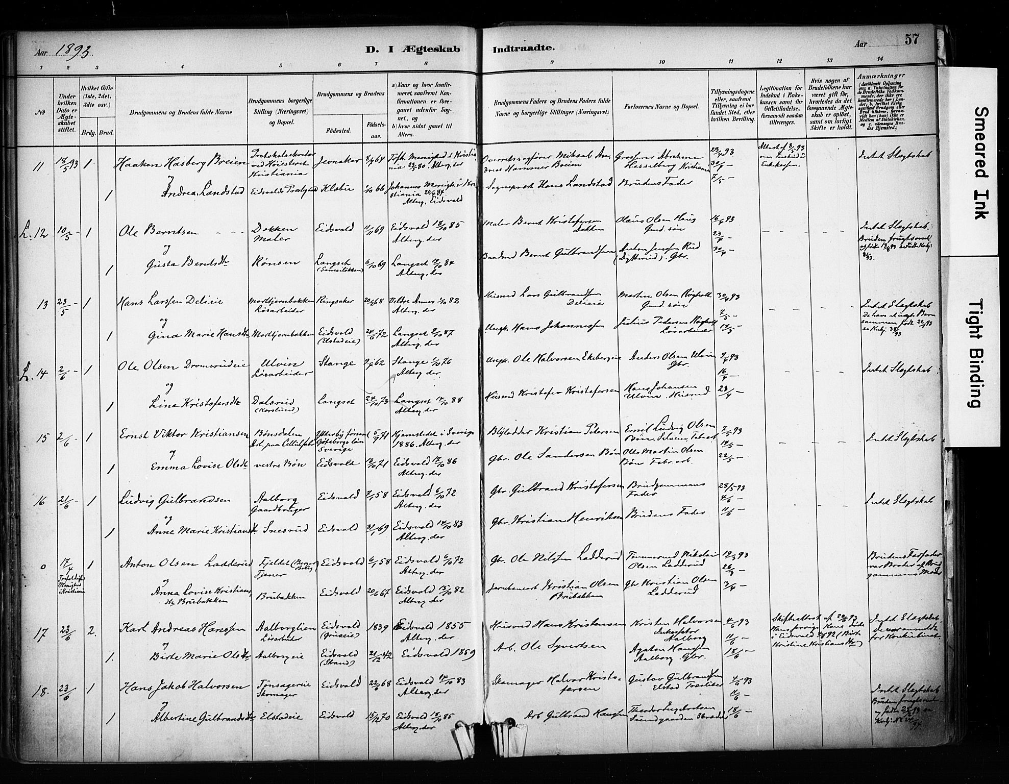 Eidsvoll prestekontor Kirkebøker, AV/SAO-A-10888/F/Fa/L0003: Parish register (official) no. I 3, 1882-1895, p. 57