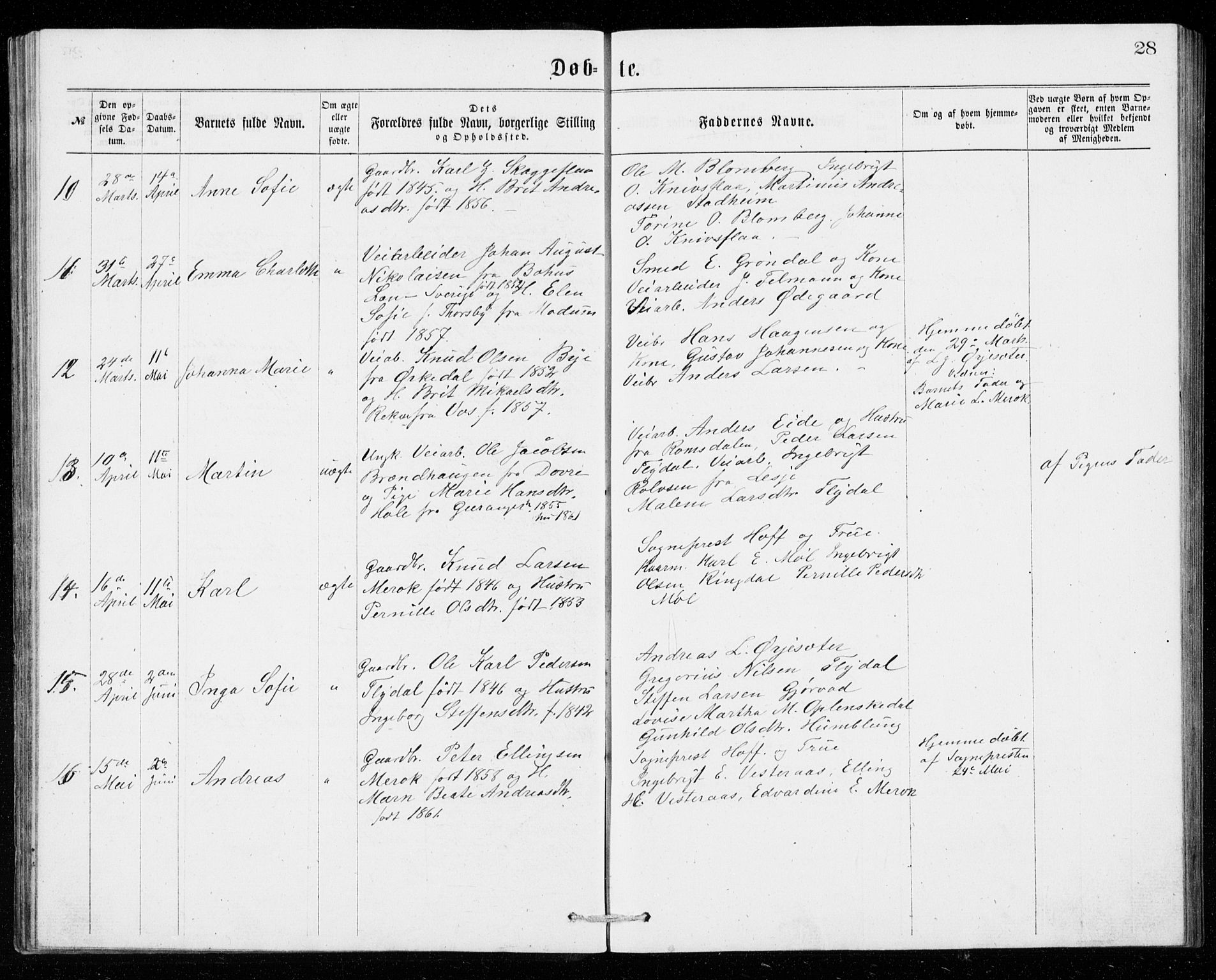 Ministerialprotokoller, klokkerbøker og fødselsregistre - Møre og Romsdal, AV/SAT-A-1454/518/L0235: Parish register (copy) no. 518C02, 1867-1888, p. 28