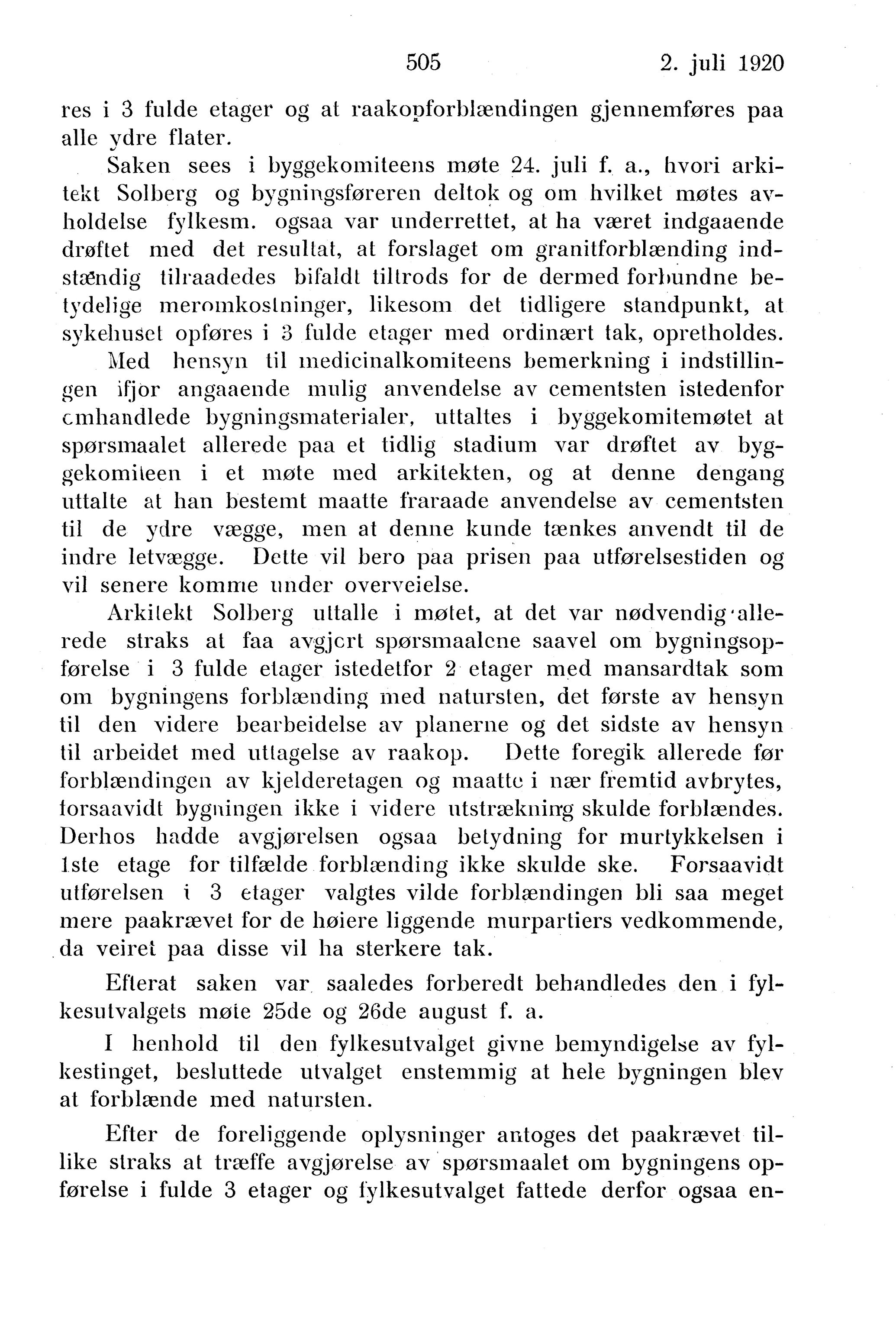 Nordland Fylkeskommune. Fylkestinget, AIN/NFK-17/176/A/Ac/L0043: Fylkestingsforhandlinger 1920, 1920