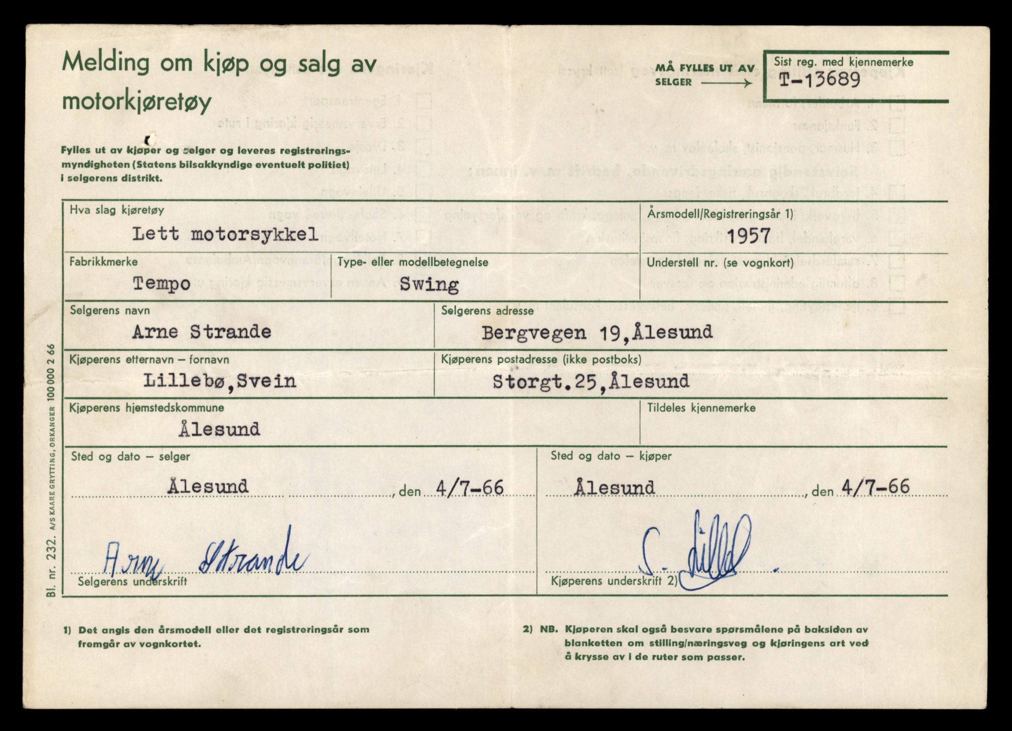 Møre og Romsdal vegkontor - Ålesund trafikkstasjon, AV/SAT-A-4099/F/Fe/L0040: Registreringskort for kjøretøy T 13531 - T 13709, 1927-1998, p. 2725