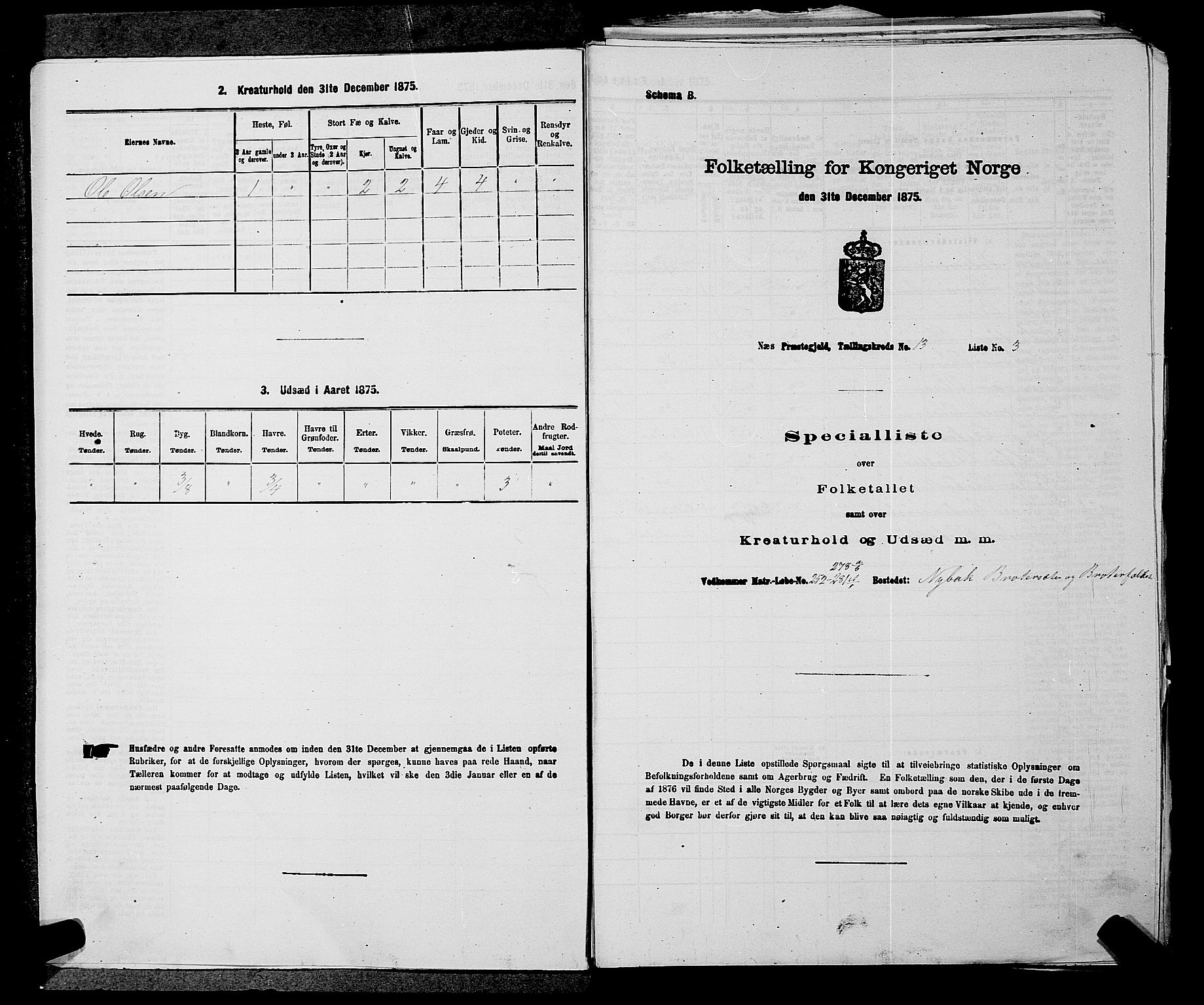 RA, 1875 census for 0236P Nes, 1875, p. 2284