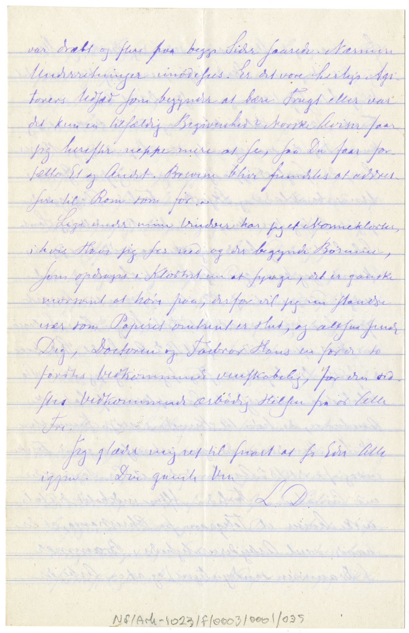 Diderik Maria Aalls brevsamling, NF/Ark-1023/F/L0003: D.M. Aalls brevsamling. D - G, 1797-1889, p. 67
