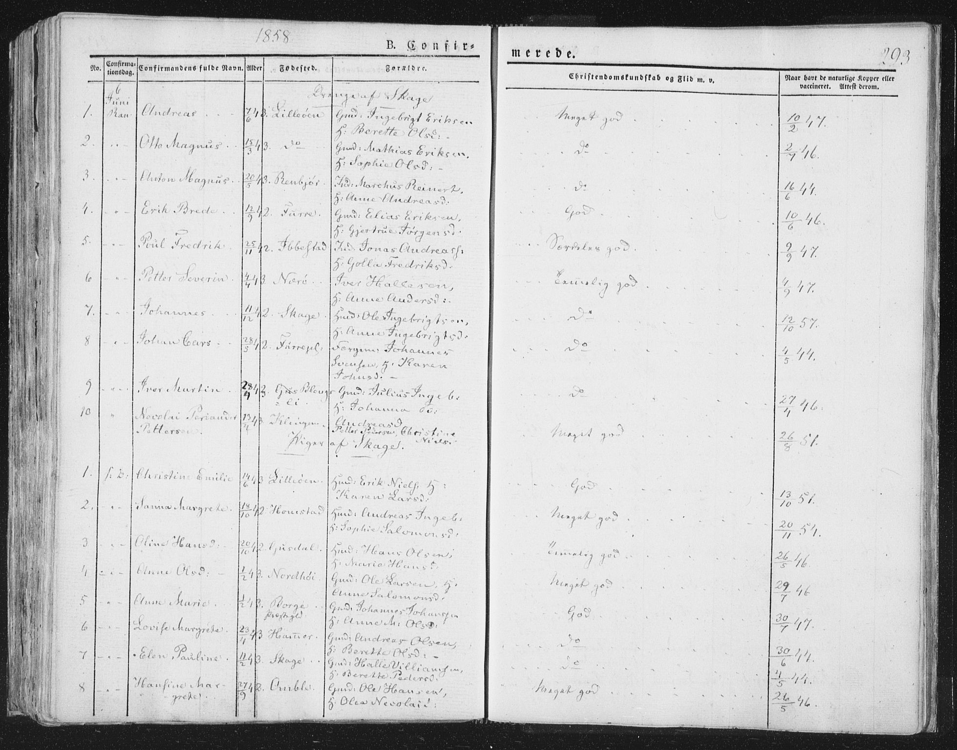 Ministerialprotokoller, klokkerbøker og fødselsregistre - Nord-Trøndelag, AV/SAT-A-1458/764/L0551: Parish register (official) no. 764A07a, 1824-1864, p. 293