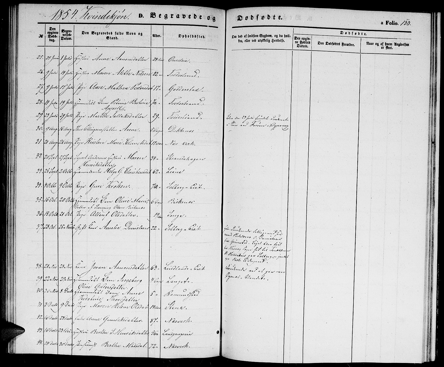 Holt sokneprestkontor, AV/SAK-1111-0021/F/Fb/L0007: Parish register (copy) no. B 7, 1849-1858, p. 150