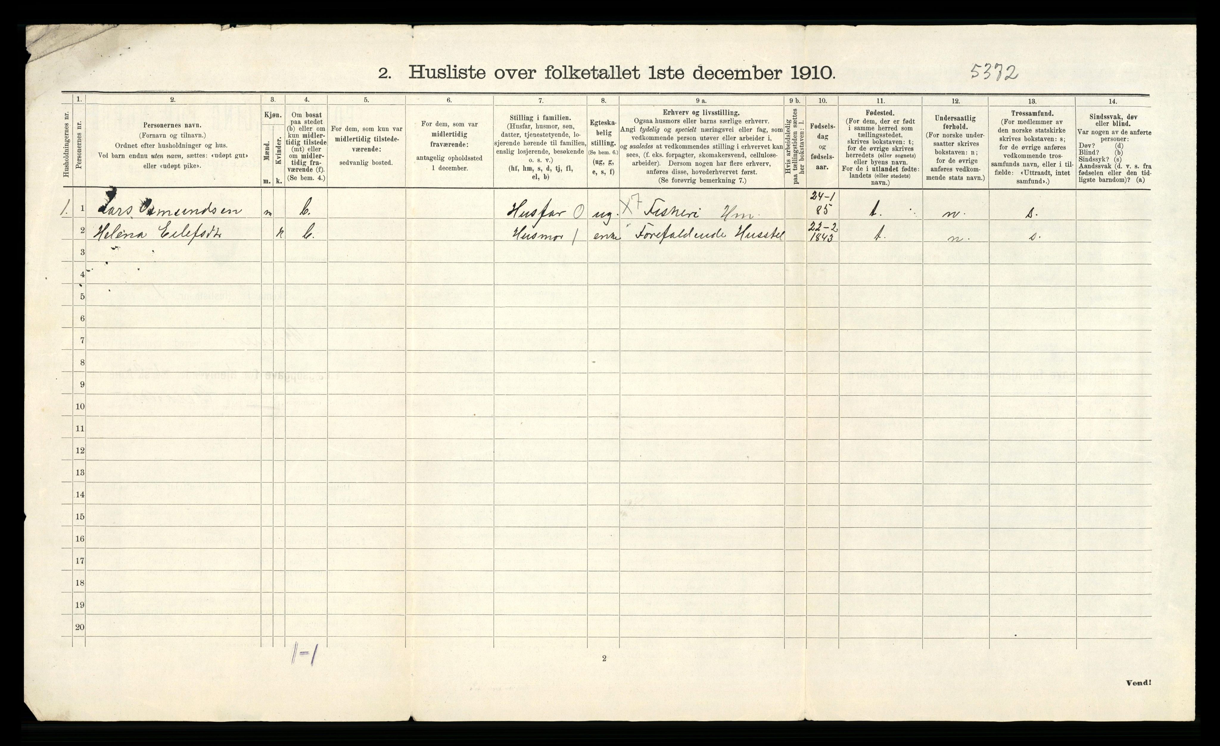 RA, 1910 census for Rennesøy, 1910, p. 18