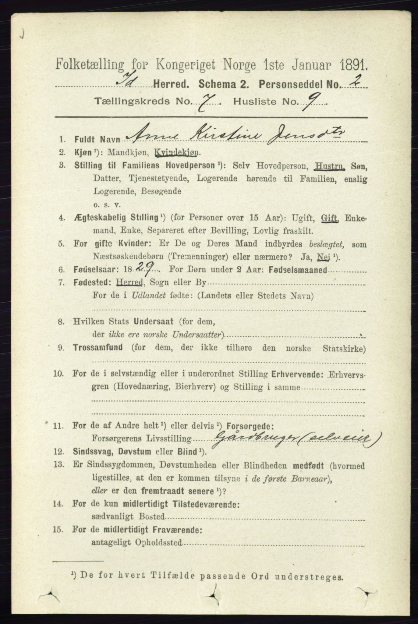 RA, 1891 census for 0117 Idd, 1891, p. 4185