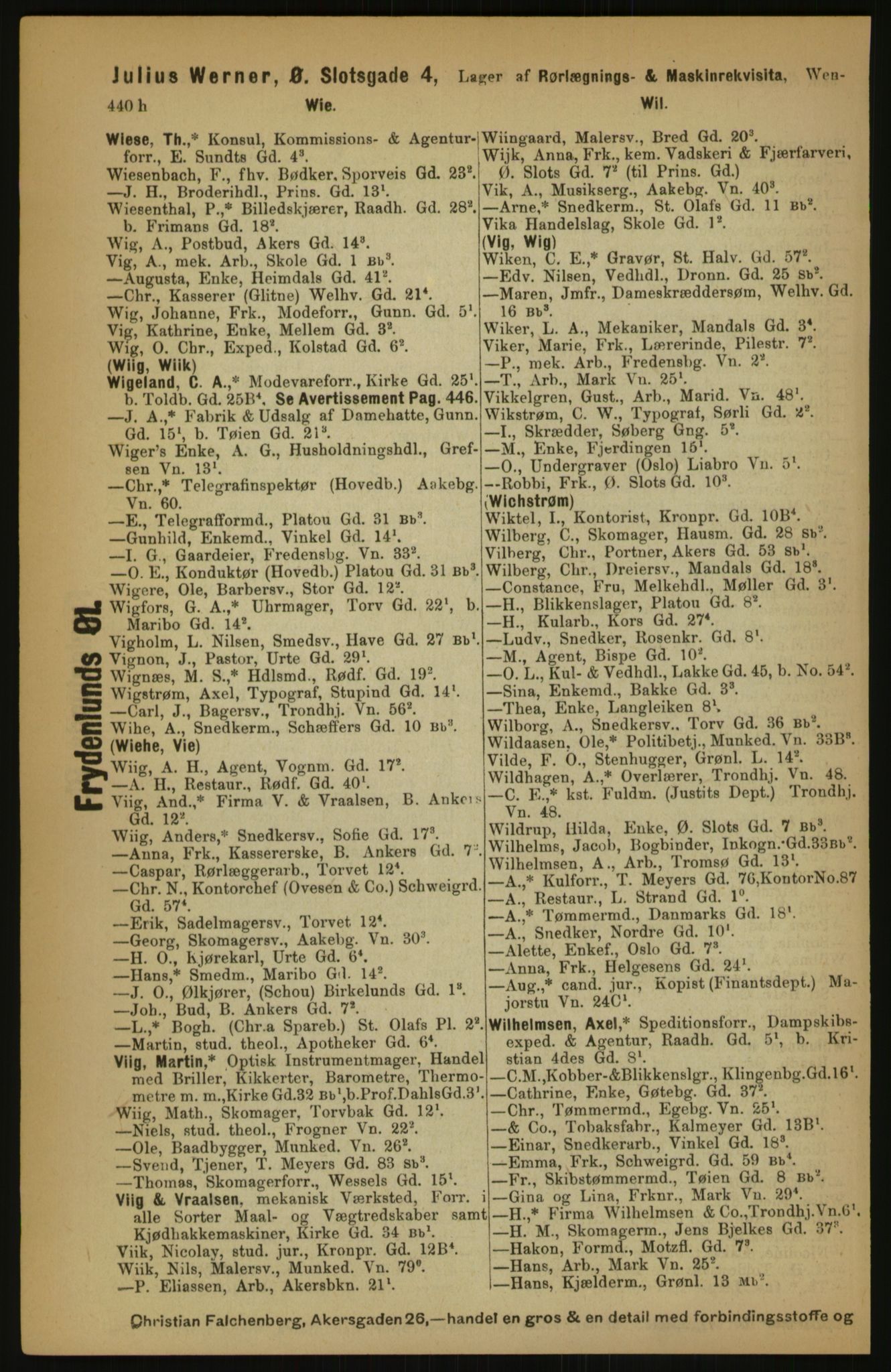 Kristiania/Oslo adressebok, PUBL/-, 1891, p. 440h