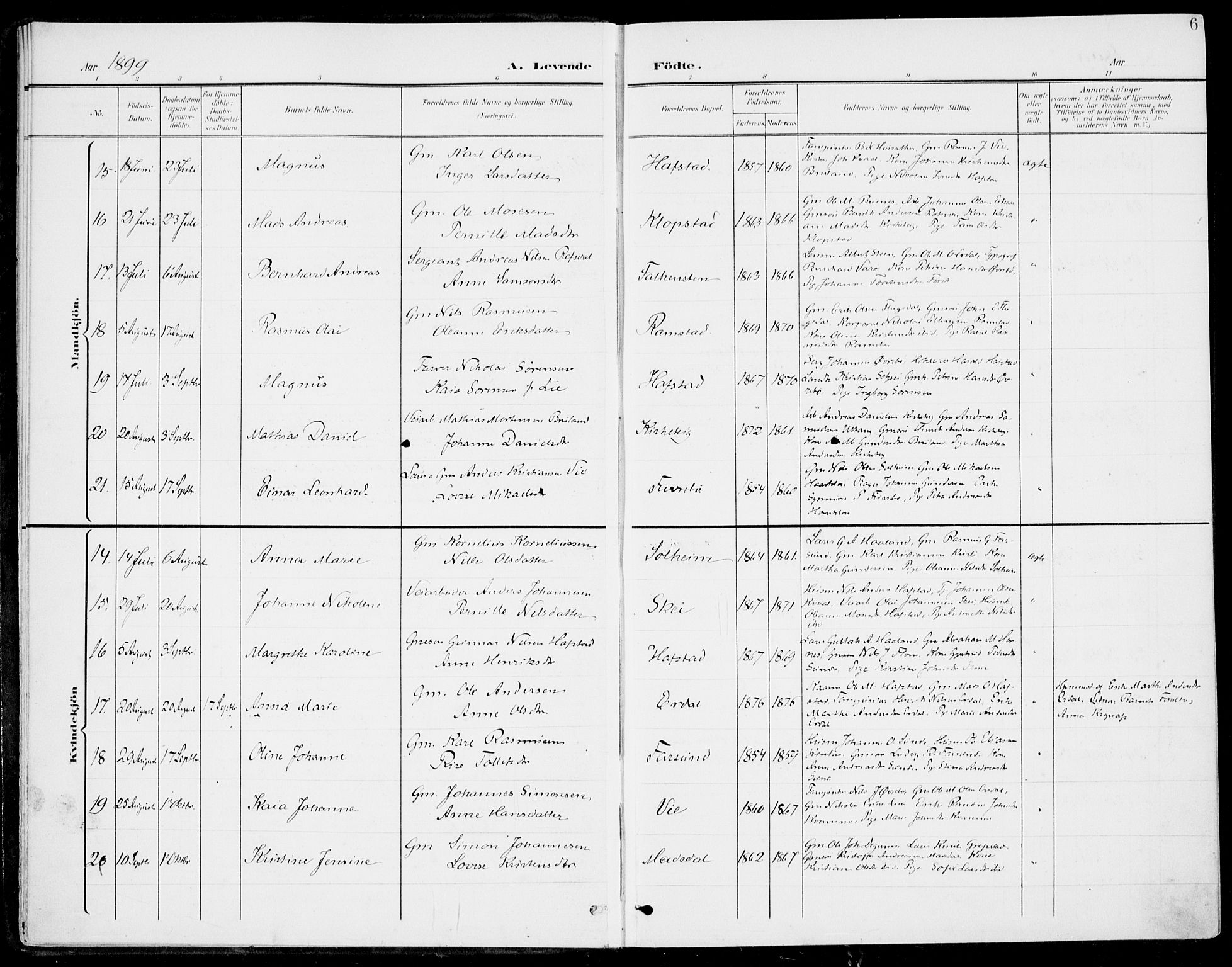 Førde sokneprestembete, SAB/A-79901/H/Haa/Haab/L0002: Parish register (official) no. B  2, 1899-1920, p. 6