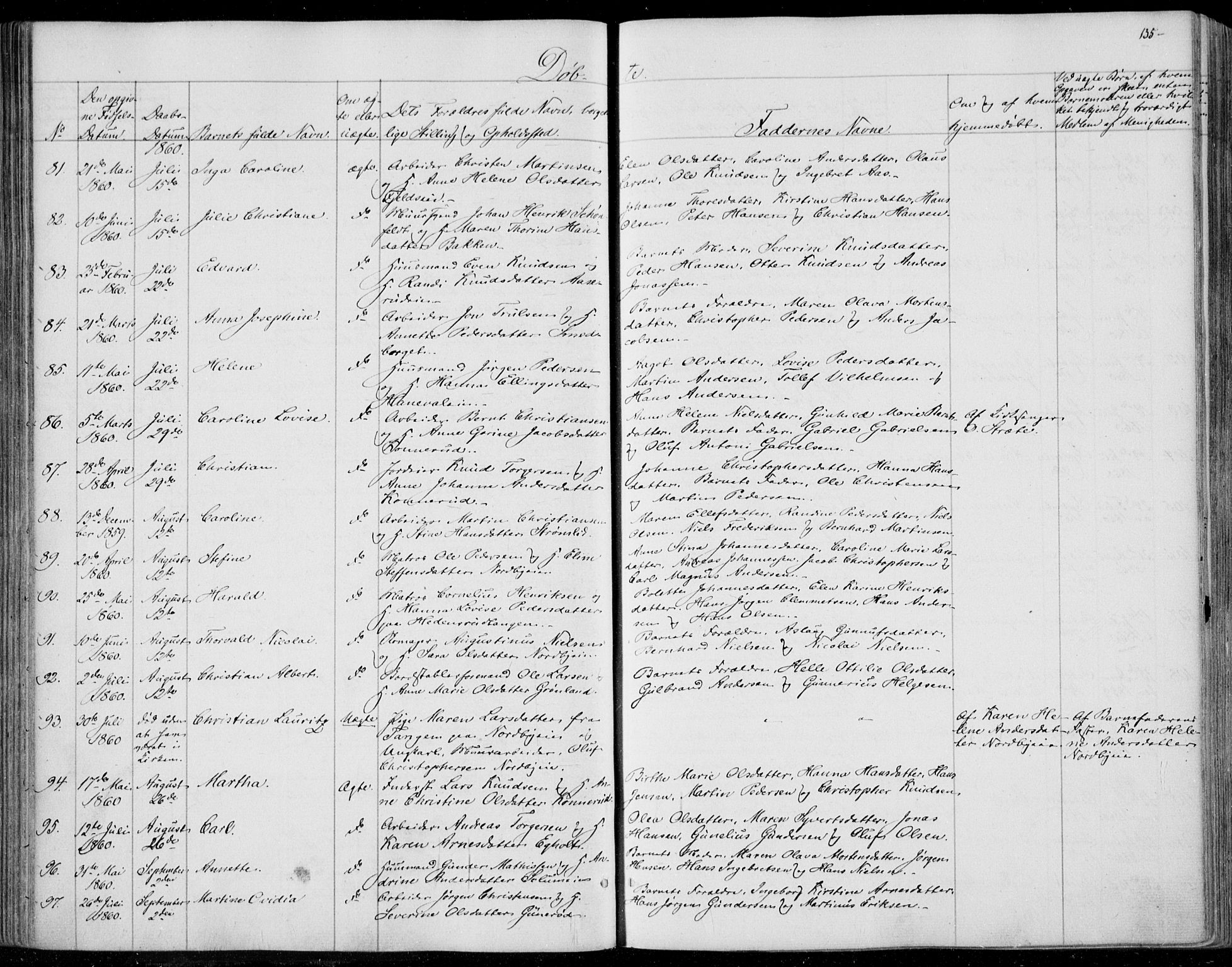 Skoger kirkebøker, AV/SAKO-A-59/F/Fa/L0003: Parish register (official) no. I 3, 1842-1861, p. 135