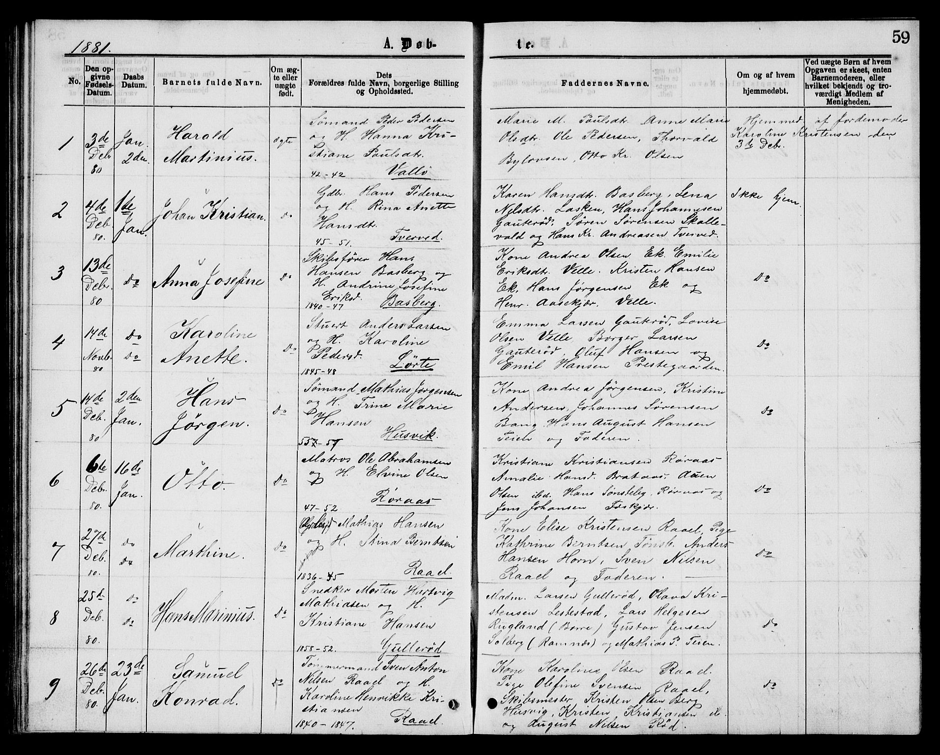 Sem kirkebøker, AV/SAKO-A-5/G/Gb/L0001: Parish register (copy) no. II 1, 1877-1885, p. 59
