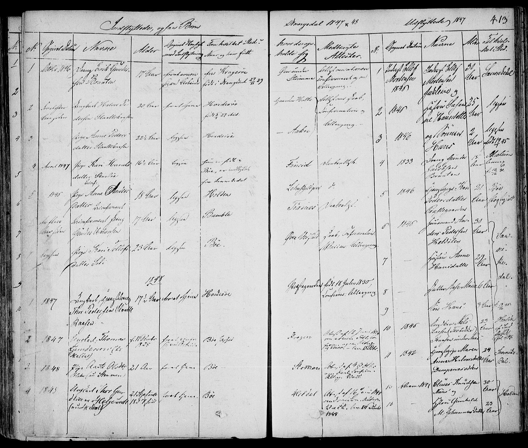Drangedal kirkebøker, SAKO/A-258/F/Fa/L0007a: Parish register (official) no. 7a, 1837-1856, p. 413