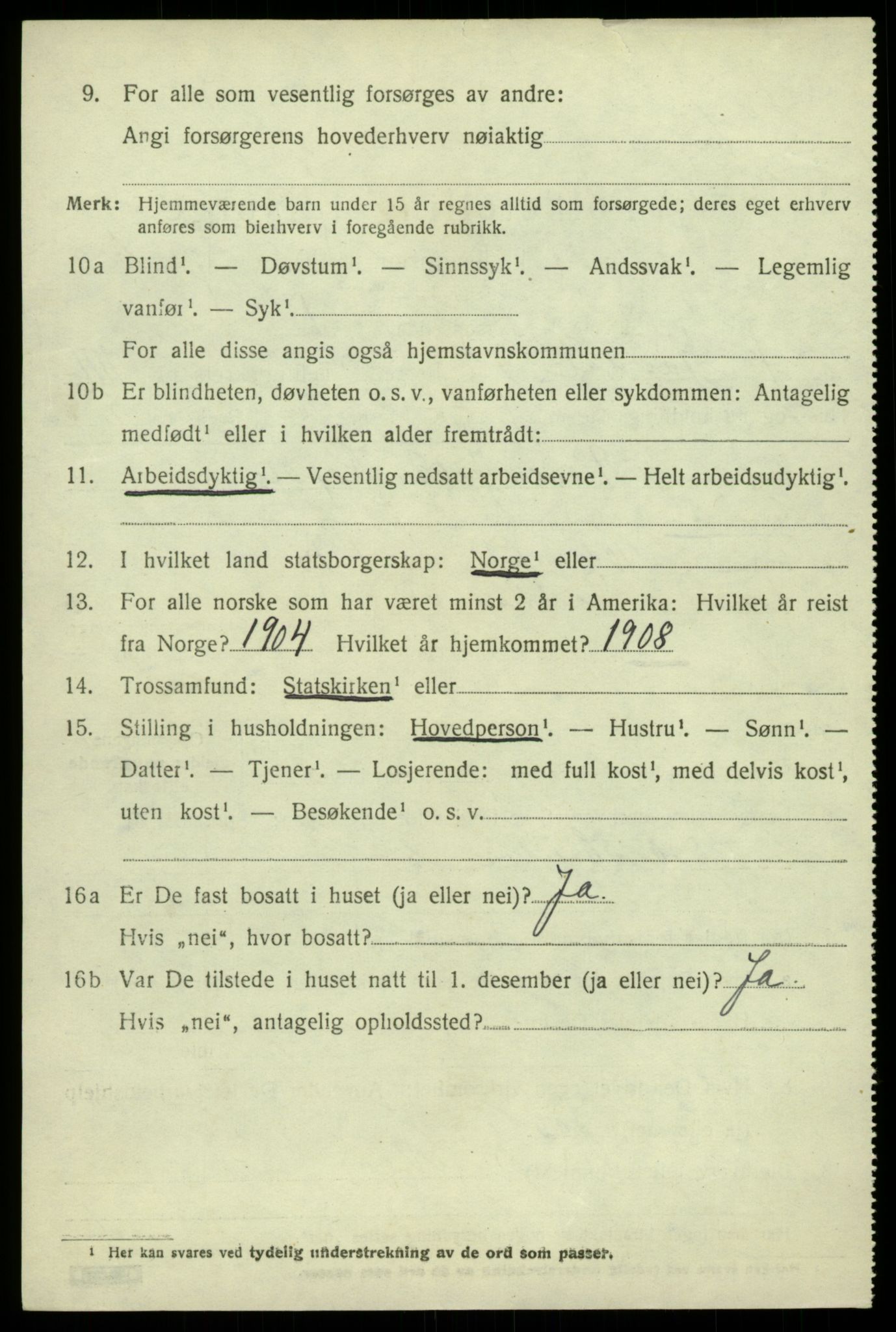 SAB, 1920 census for Jondal, 1920, p. 2209