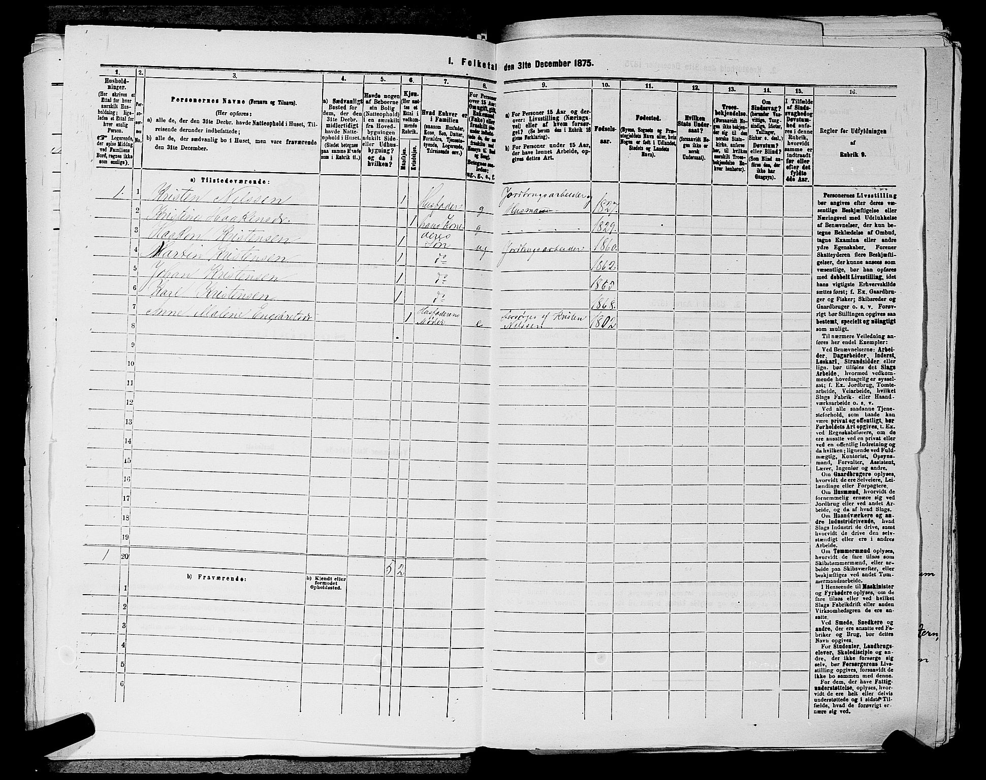 RA, 1875 census for 0220P Asker, 1875, p. 1906