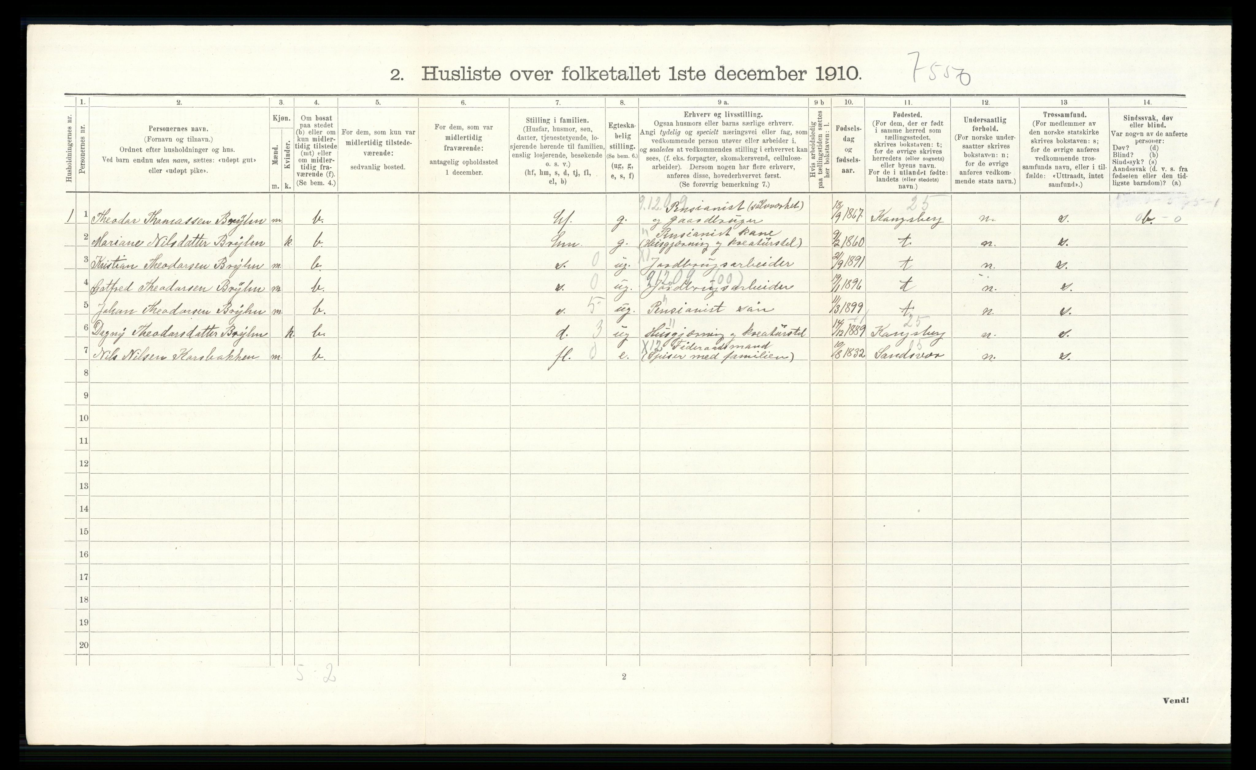 RA, 1910 census for Øvre Eiker, 1910, p. 932