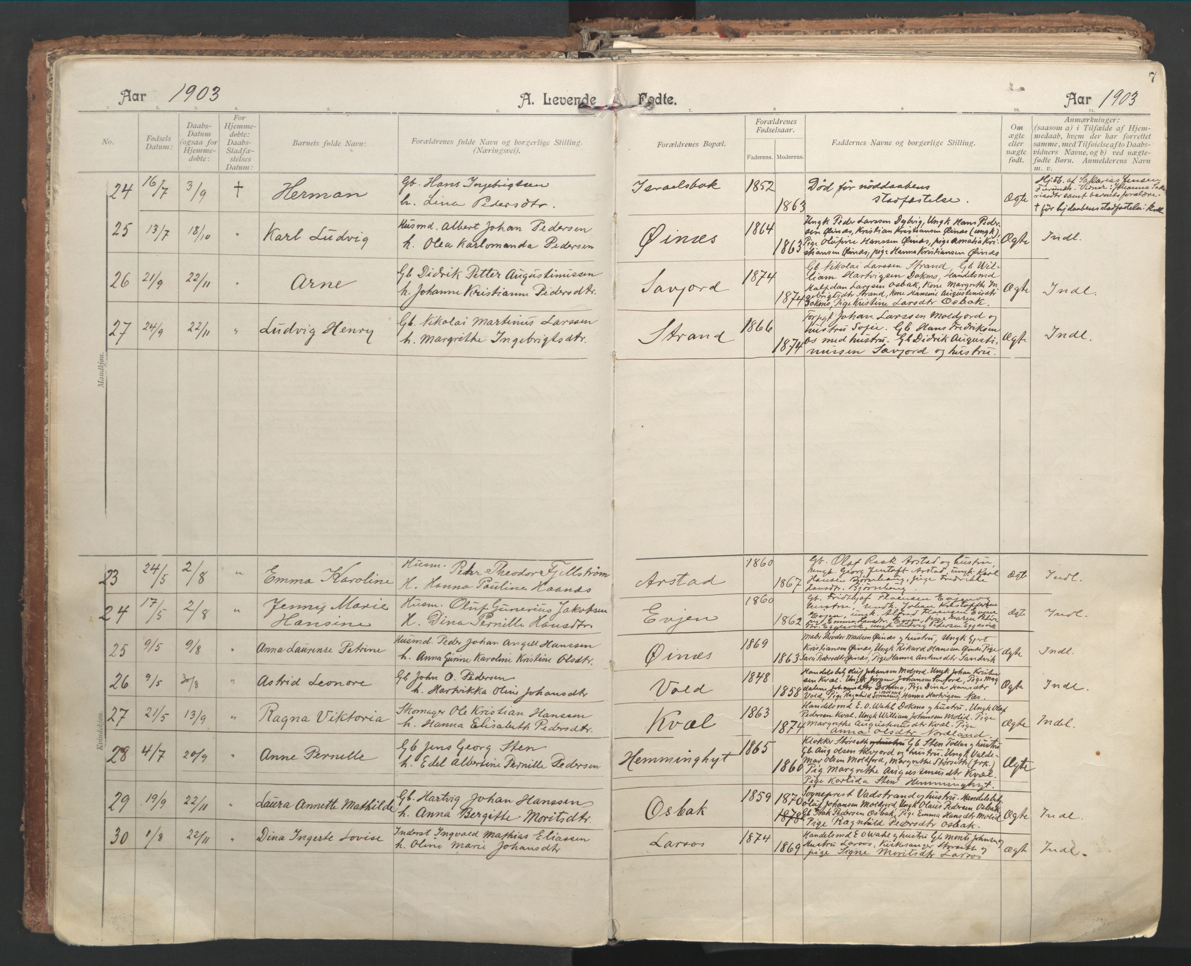 Ministerialprotokoller, klokkerbøker og fødselsregistre - Nordland, SAT/A-1459/846/L0647: Parish register (official) no. 846A05, 1902-1915, p. 7