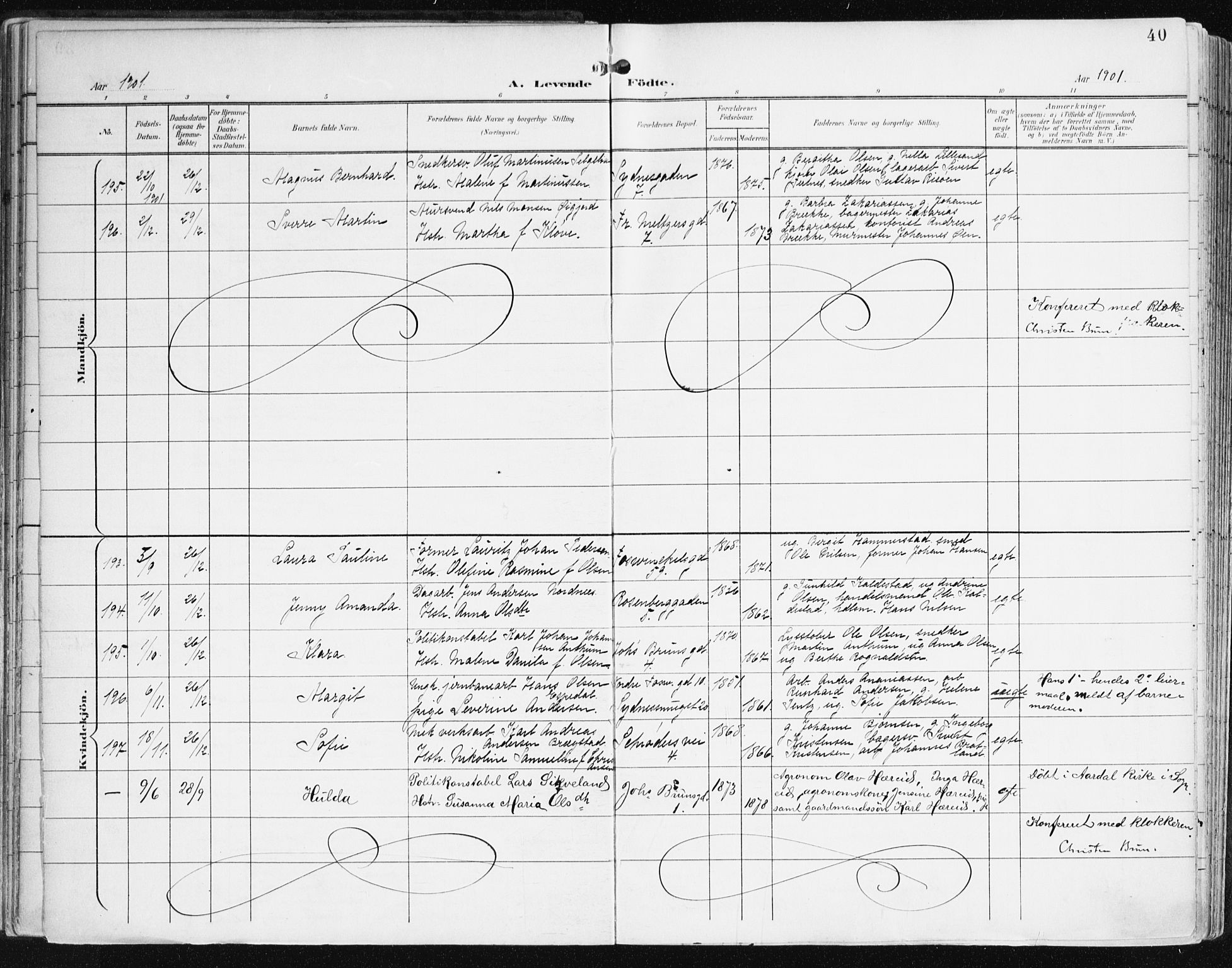 Johanneskirken sokneprestembete, AV/SAB-A-76001/H/Haa/L0002: Parish register (official) no. A 2, 1900-1912, p. 40