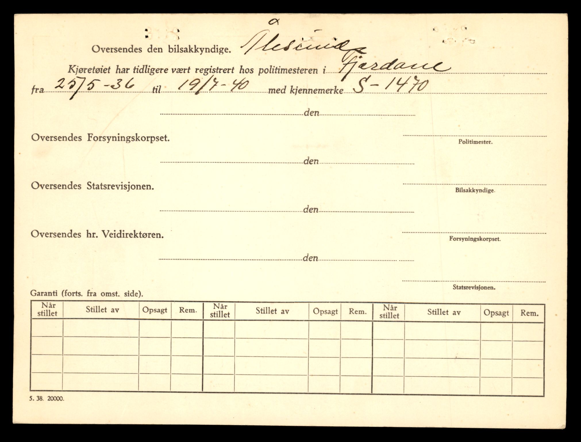 Møre og Romsdal vegkontor - Ålesund trafikkstasjon, AV/SAT-A-4099/F/Fe/L0012: Registreringskort for kjøretøy T 1290 - T 1450, 1927-1998, p. 3263