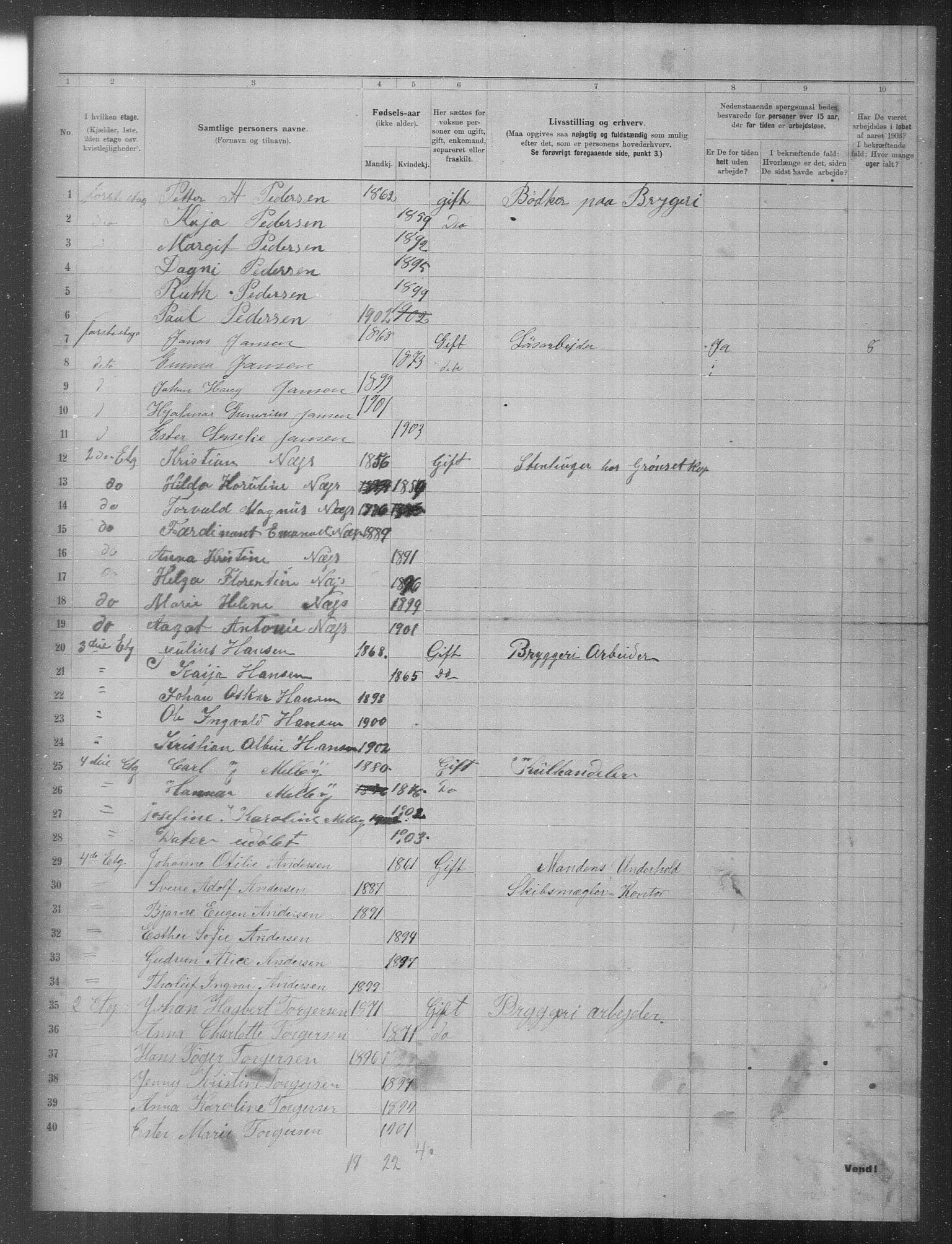 OBA, Municipal Census 1903 for Kristiania, 1903, p. 16352