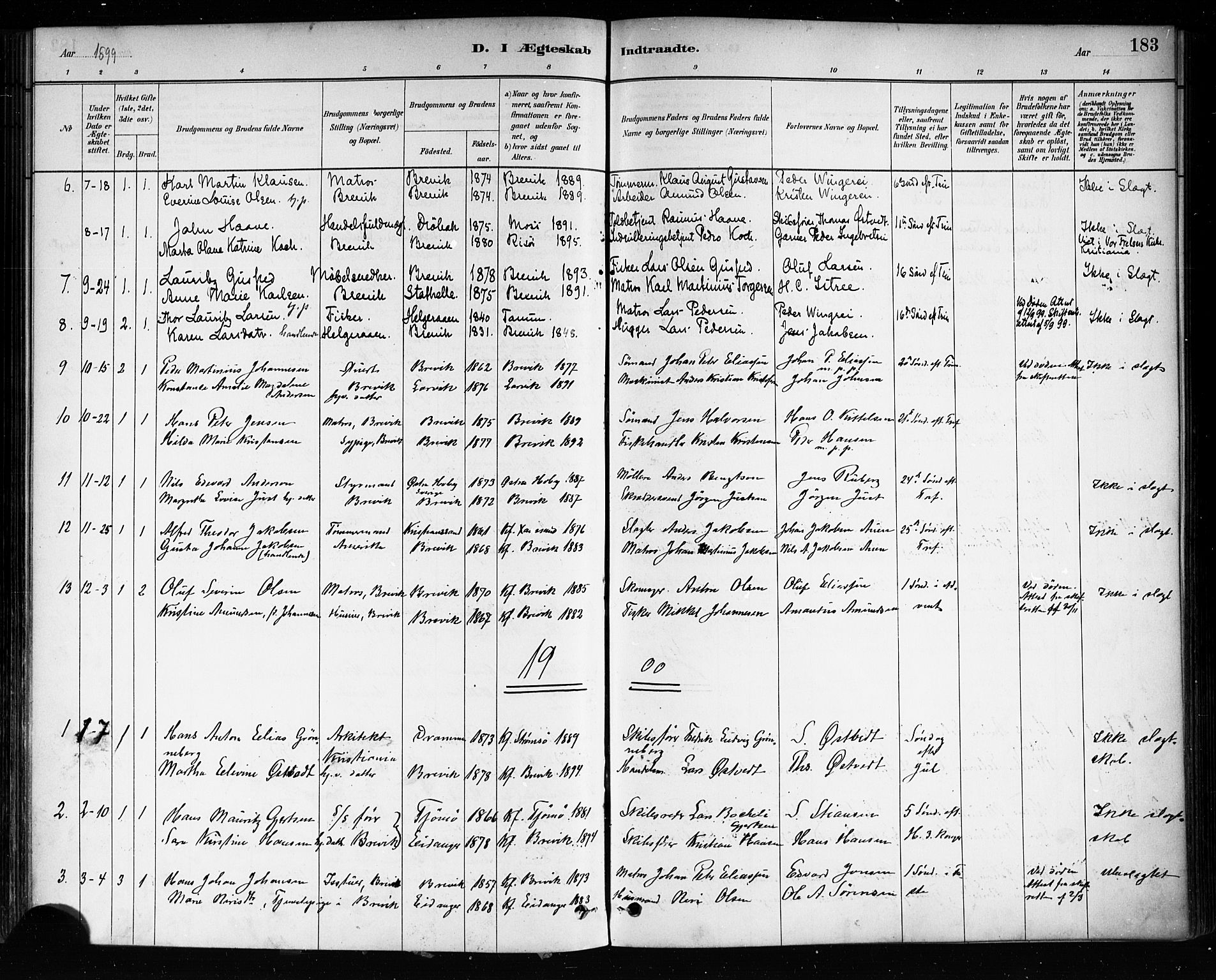 Brevik kirkebøker, SAKO/A-255/F/Fa/L0007: Parish register (official) no. 7, 1882-1900, p. 183