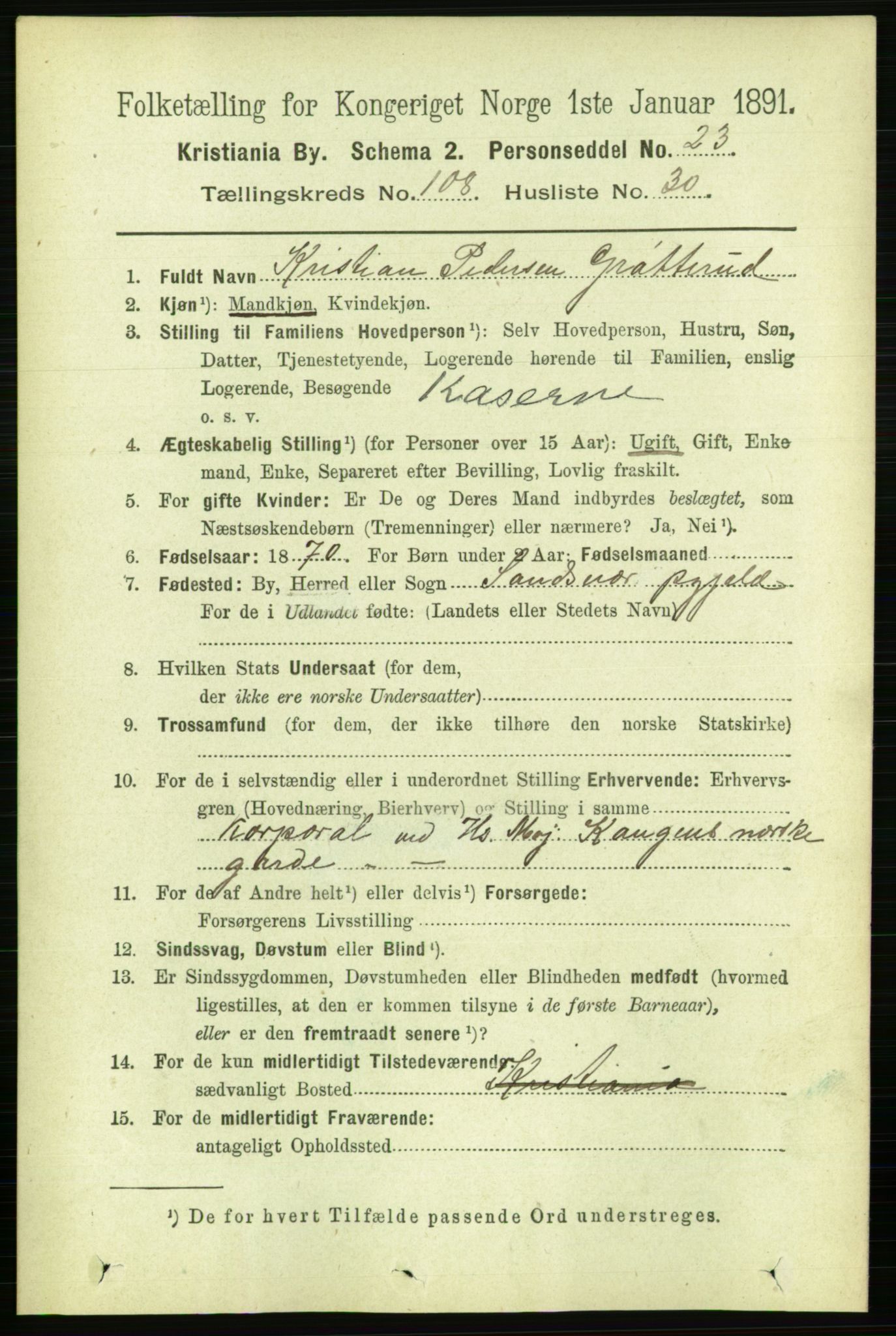 RA, 1891 census for 0301 Kristiania, 1891, p. 56276