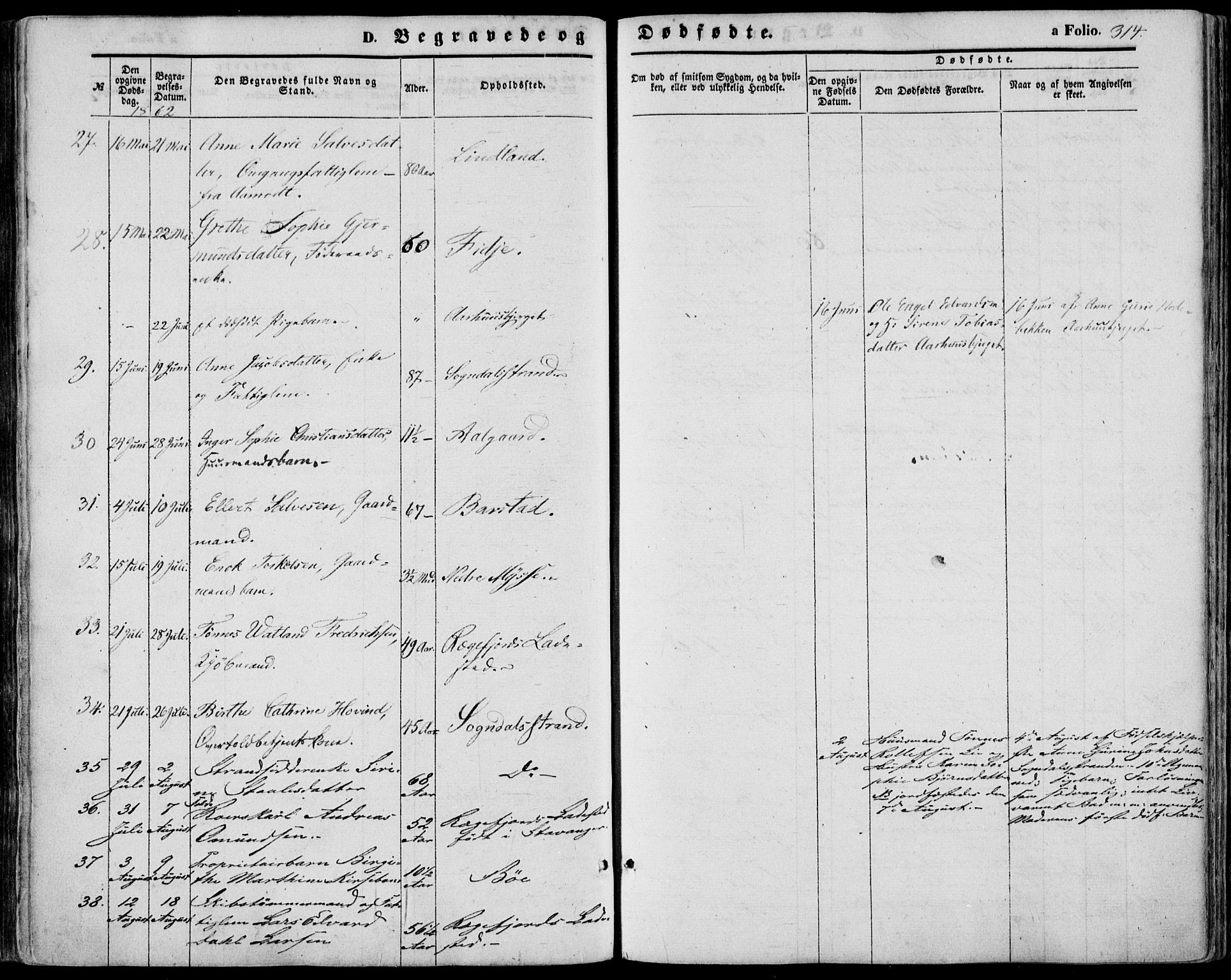 Sokndal sokneprestkontor, AV/SAST-A-101808: Parish register (official) no. A 9, 1857-1874, p. 314